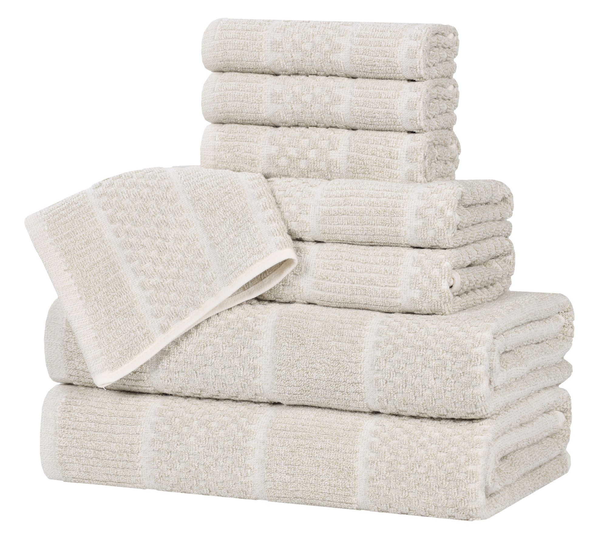 Superior Naples Cotton Blend Solid 8 Piece Towel Set