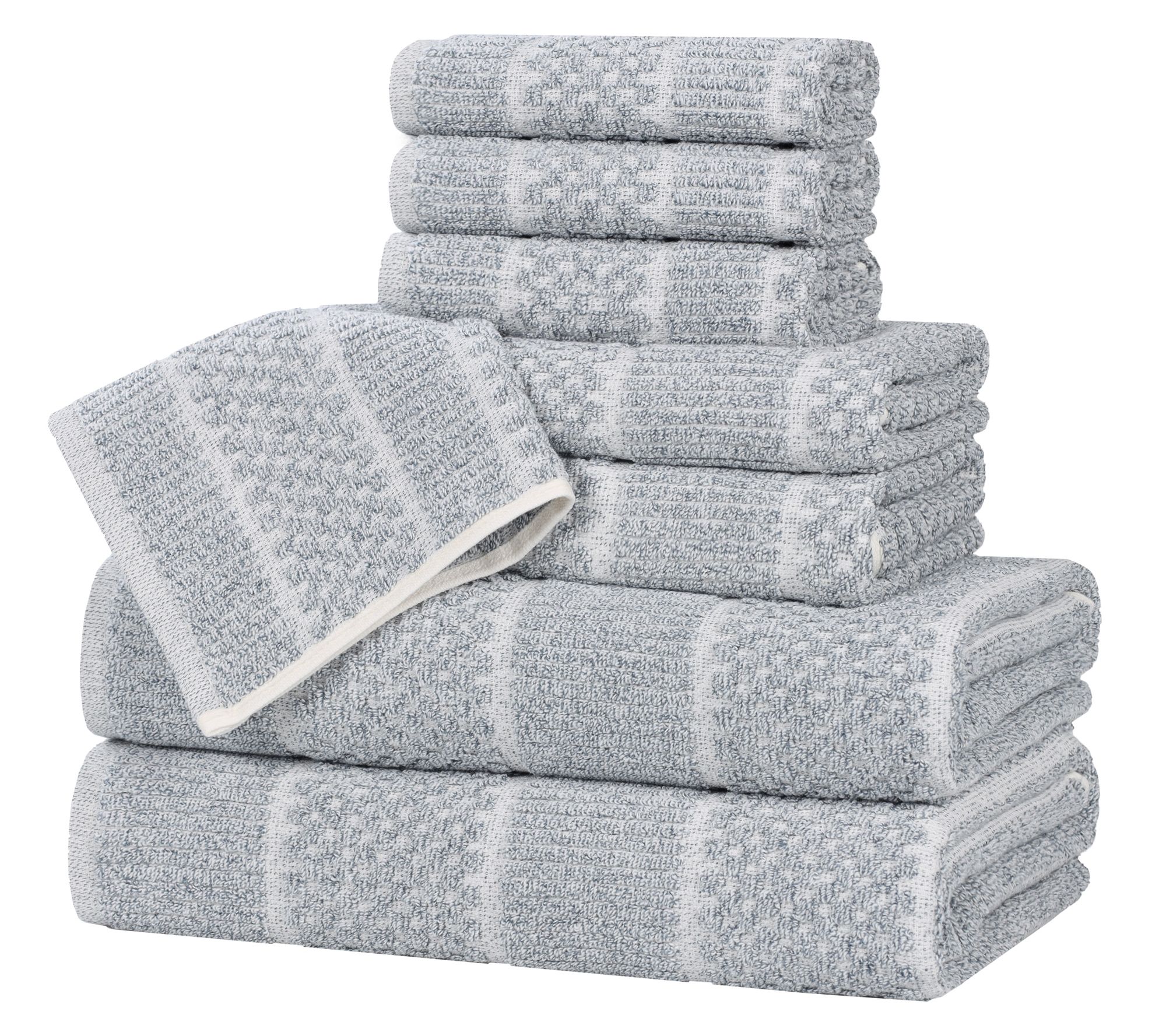 Superior Naples Cotton Blend Solid 8 Piece Towel Set