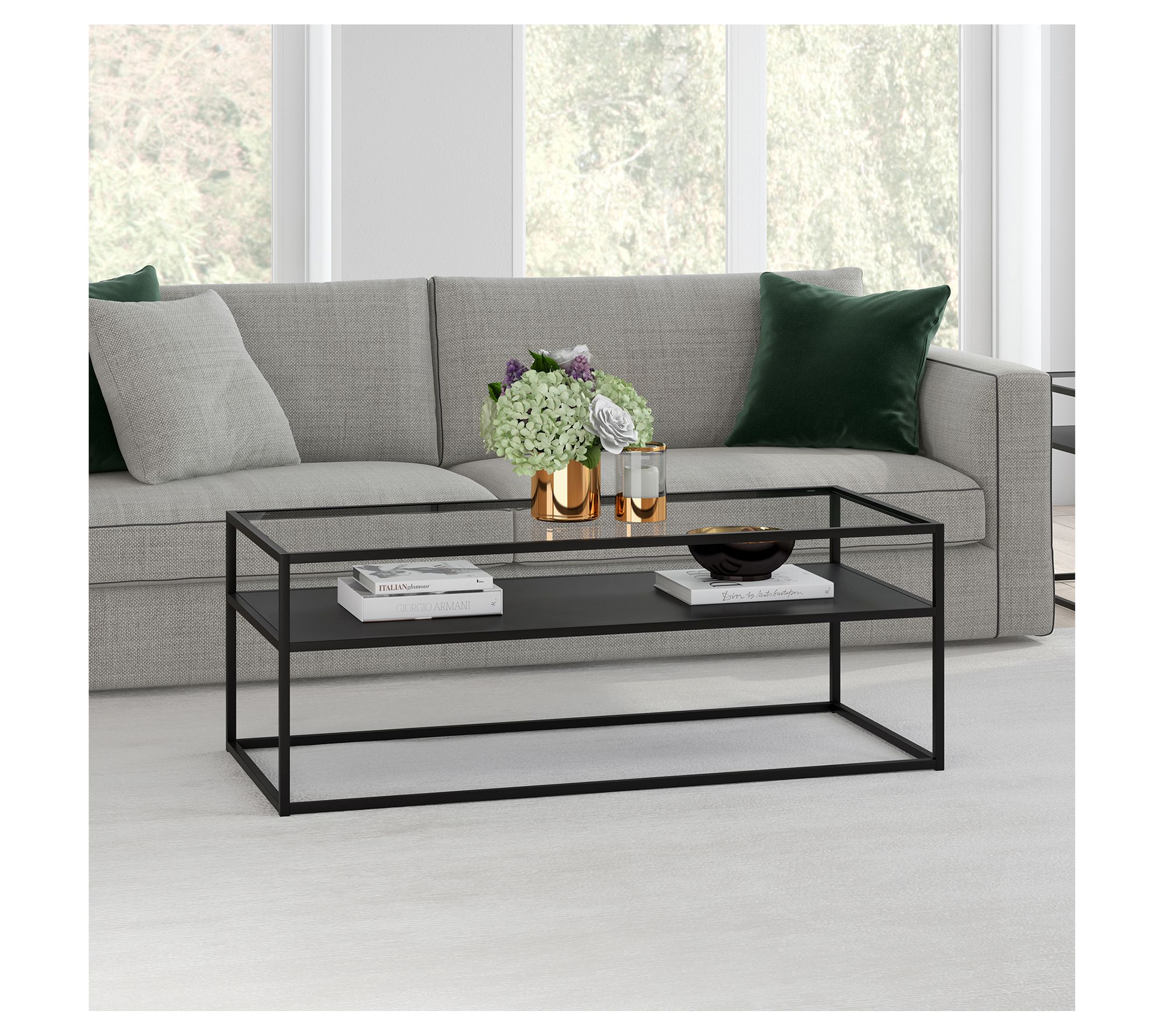 Hudson&Canal Ada 46" Wide Rectangular Coffee Table