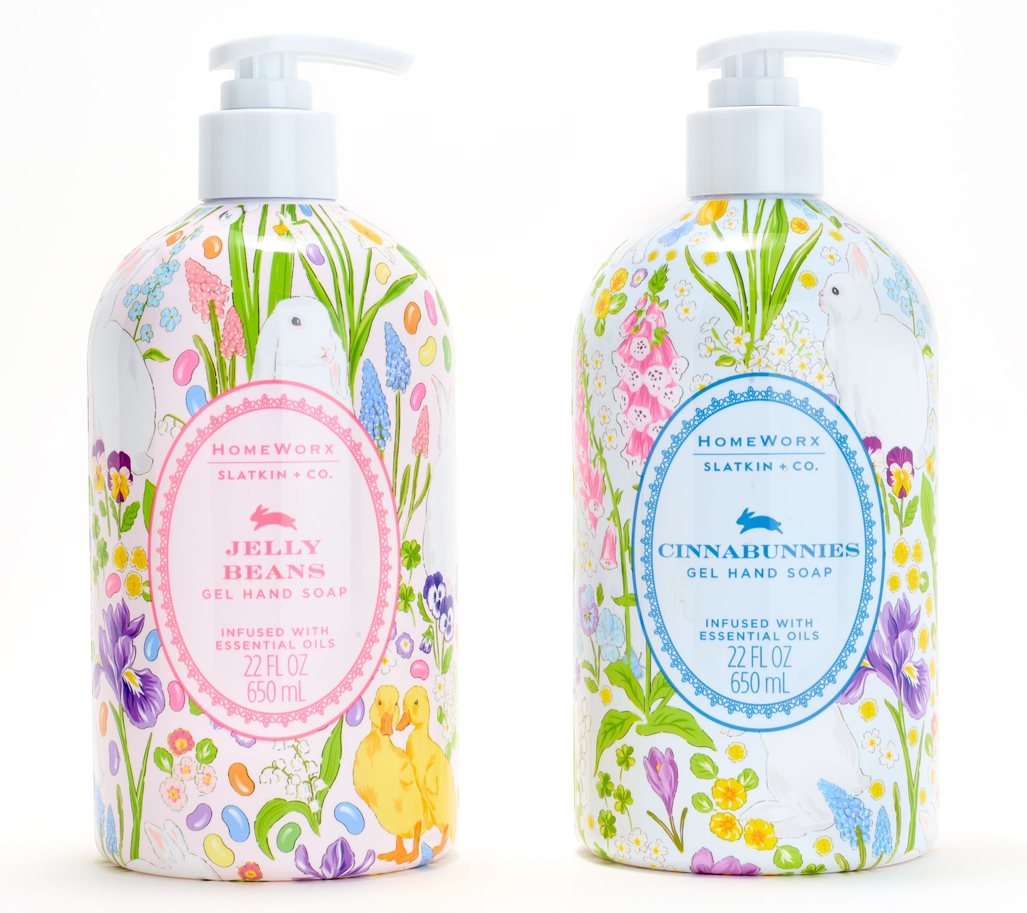 "As Is" HomeWorx by Slatkin & Co. S/2 22oz Easter Gel Hand Soaps