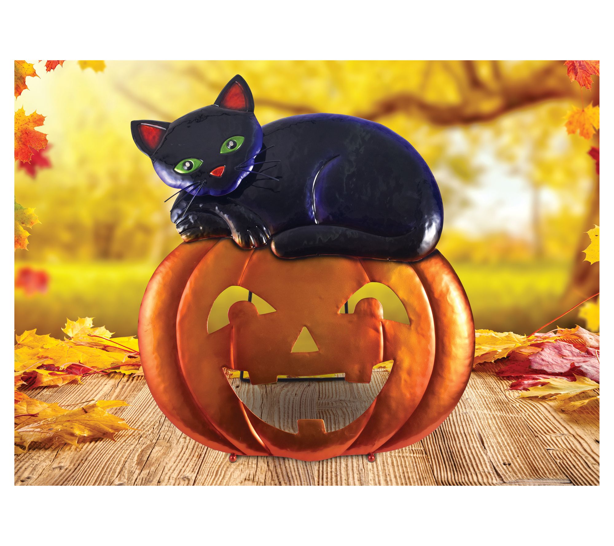 Sunset Vista Designs Solar Jean-Pierre & Pumpkin Porch Sitter