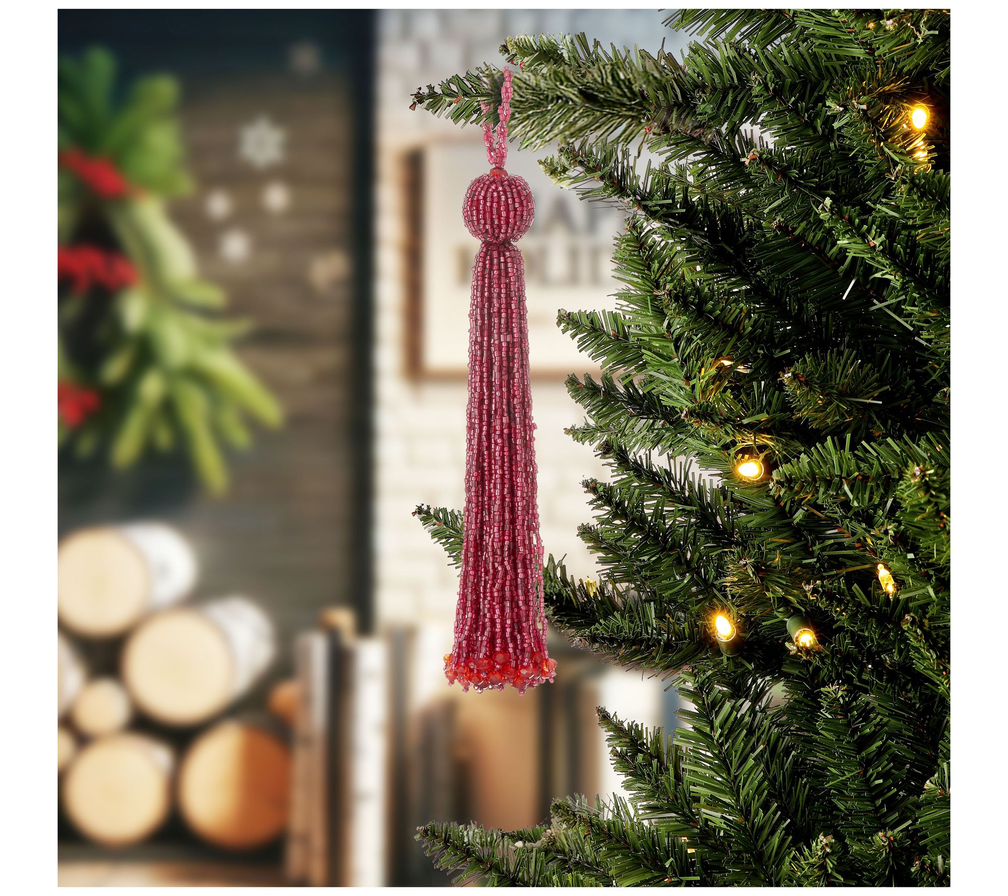 8" Beaded Tassel Ornament By Valerie