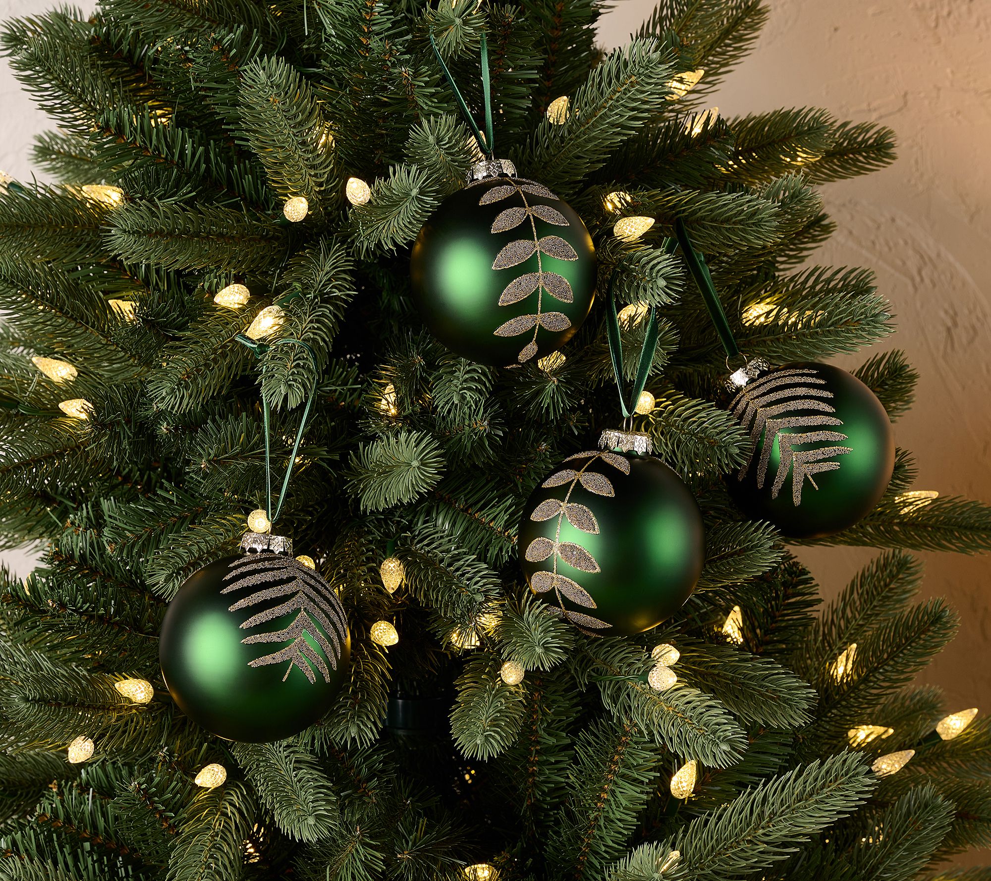 "As Is" Mrs. H by Dee Hilfiger Set of 4 Hand Beaded Glass Ornaments