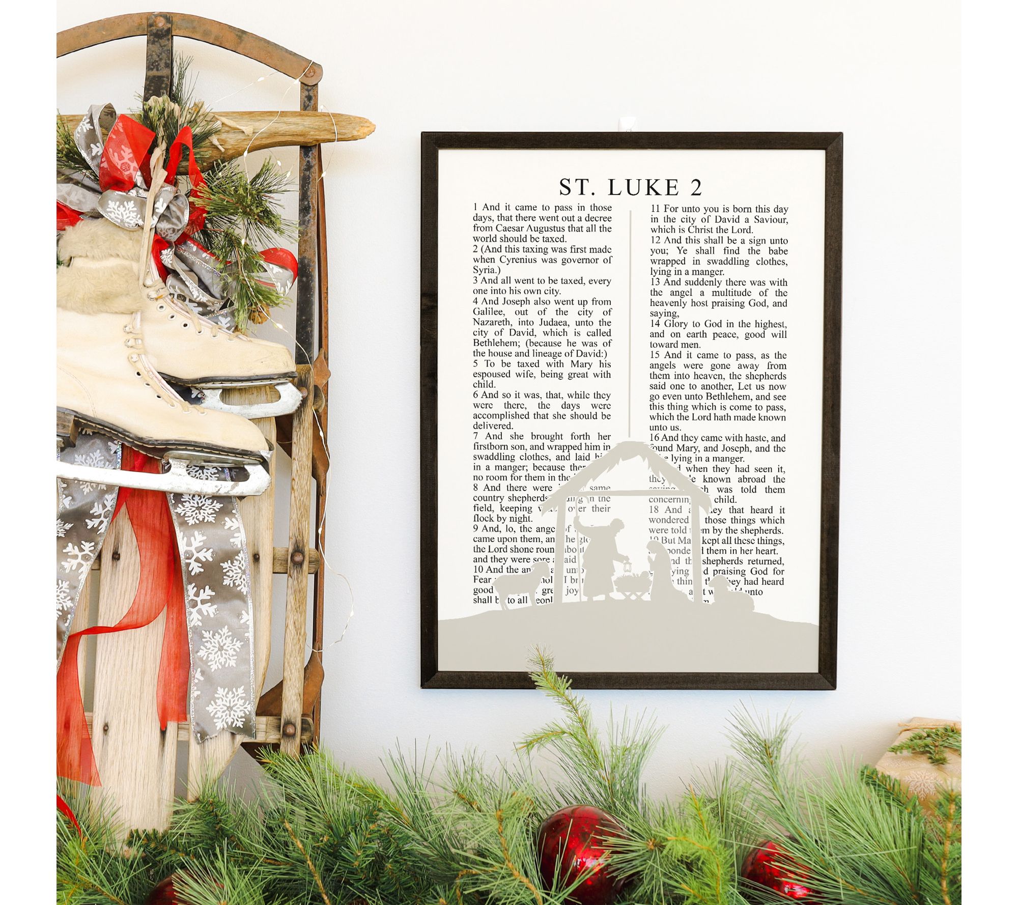 Sincere Surroundings 24" Luke 2 Nativity Thin Frame