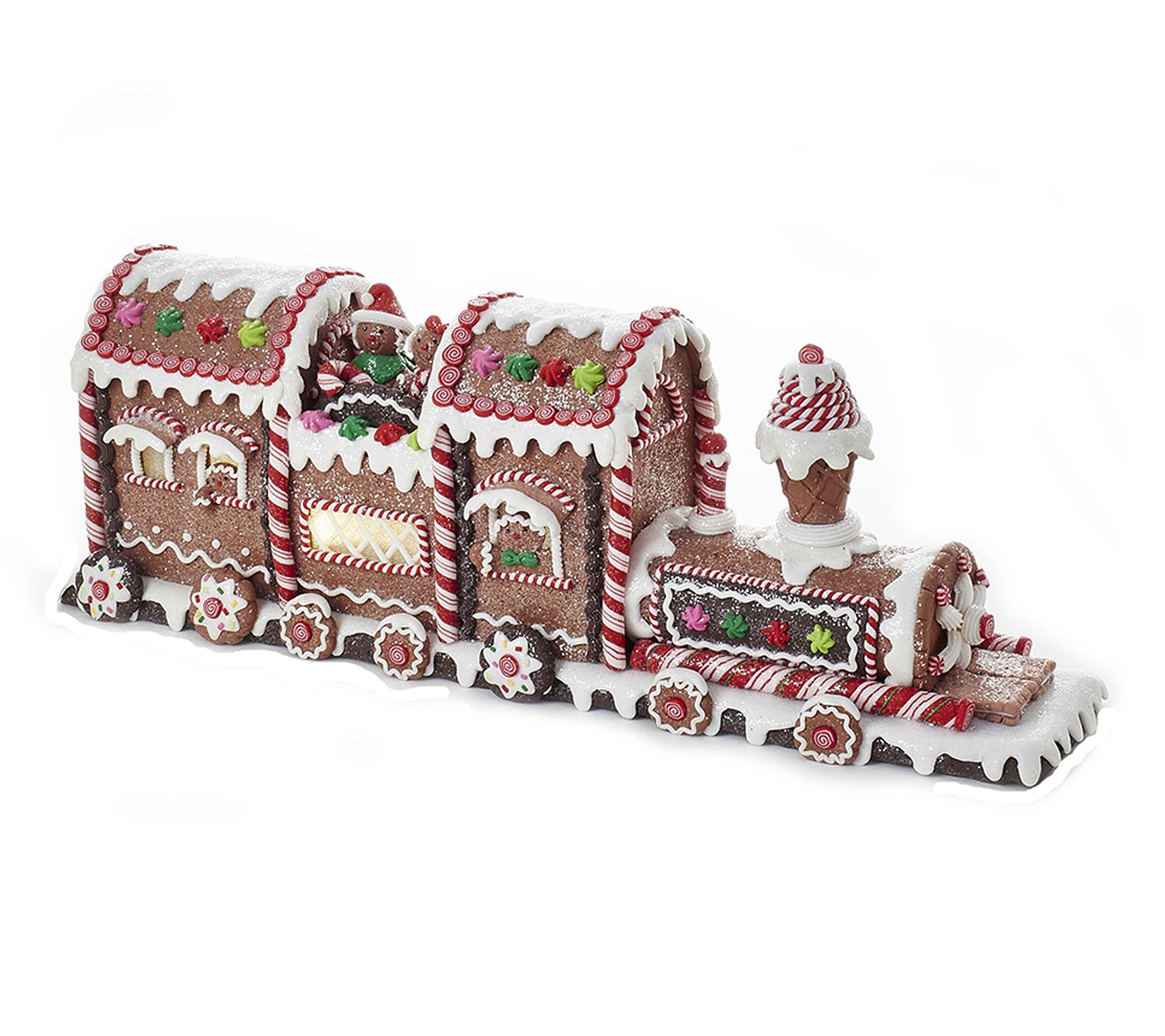 RC Home Decor 19.5" Gingerbread Train  Battery-Operated w/ LED