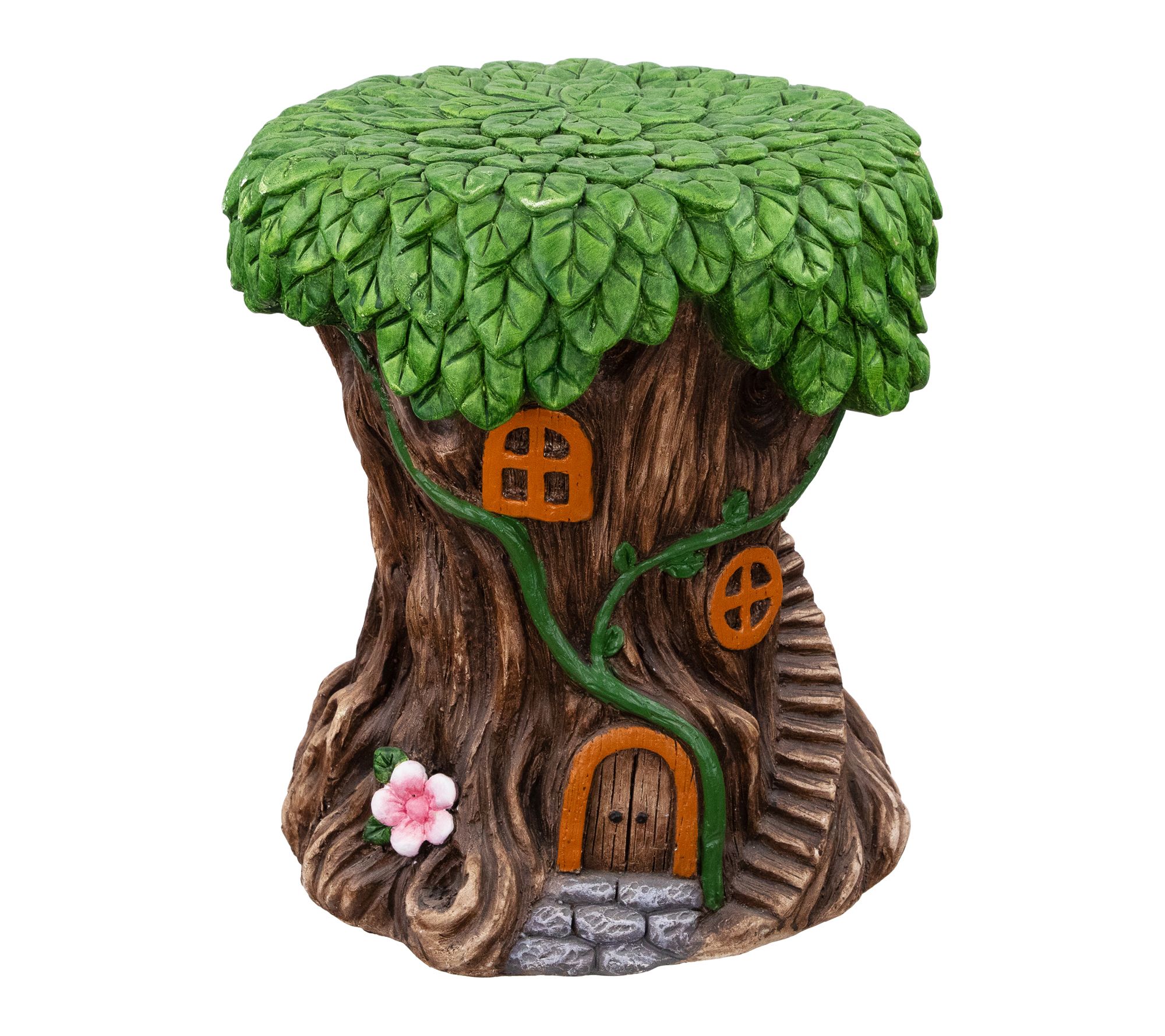 Northlight Fairy Tree Stump Garden Plant Stand- 13.75"