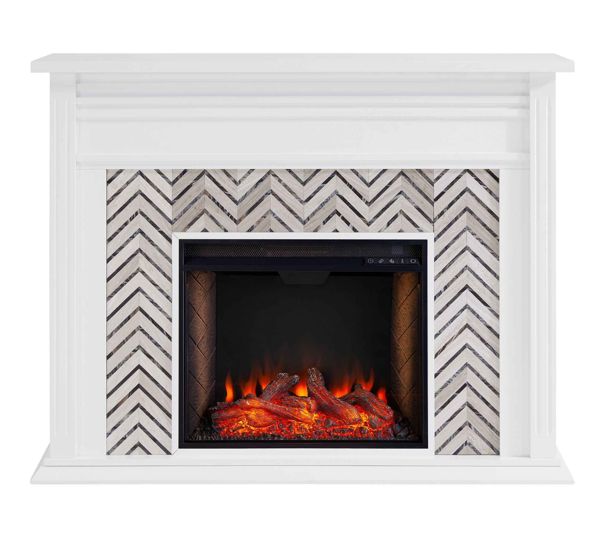 SEI Hebbington Tiled Criss Cross Electric Fireplace