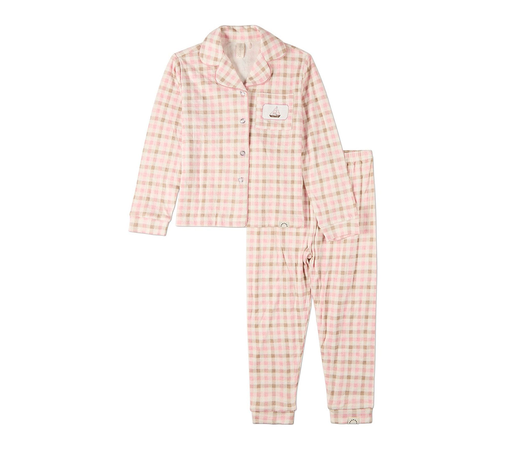 MiniMoi 2 Piece Kids Let Your Dreams Set Sail Plaid Pajama
