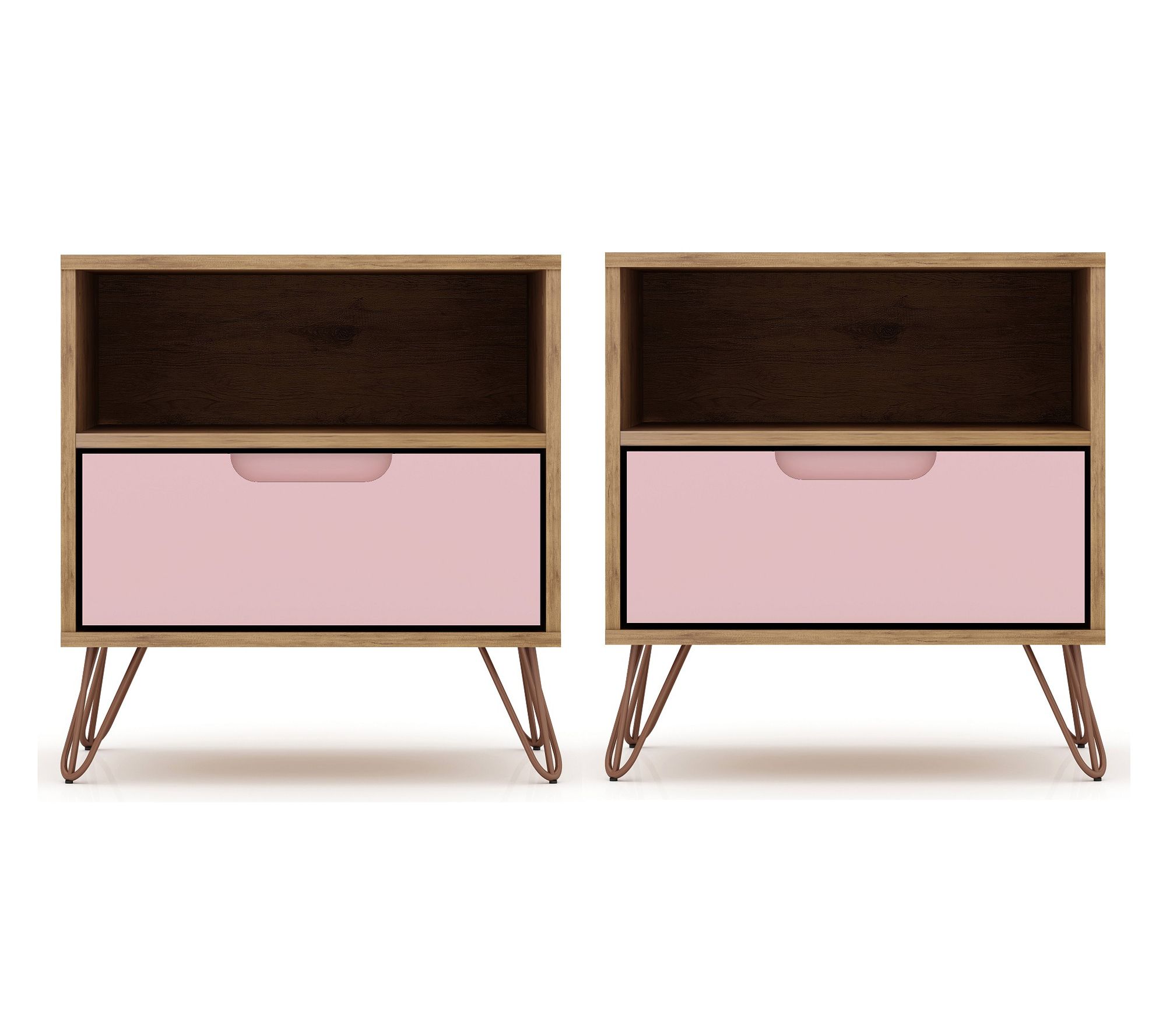 Manhattan Comfort Rockefeller 20" Nightstand -Set of 2