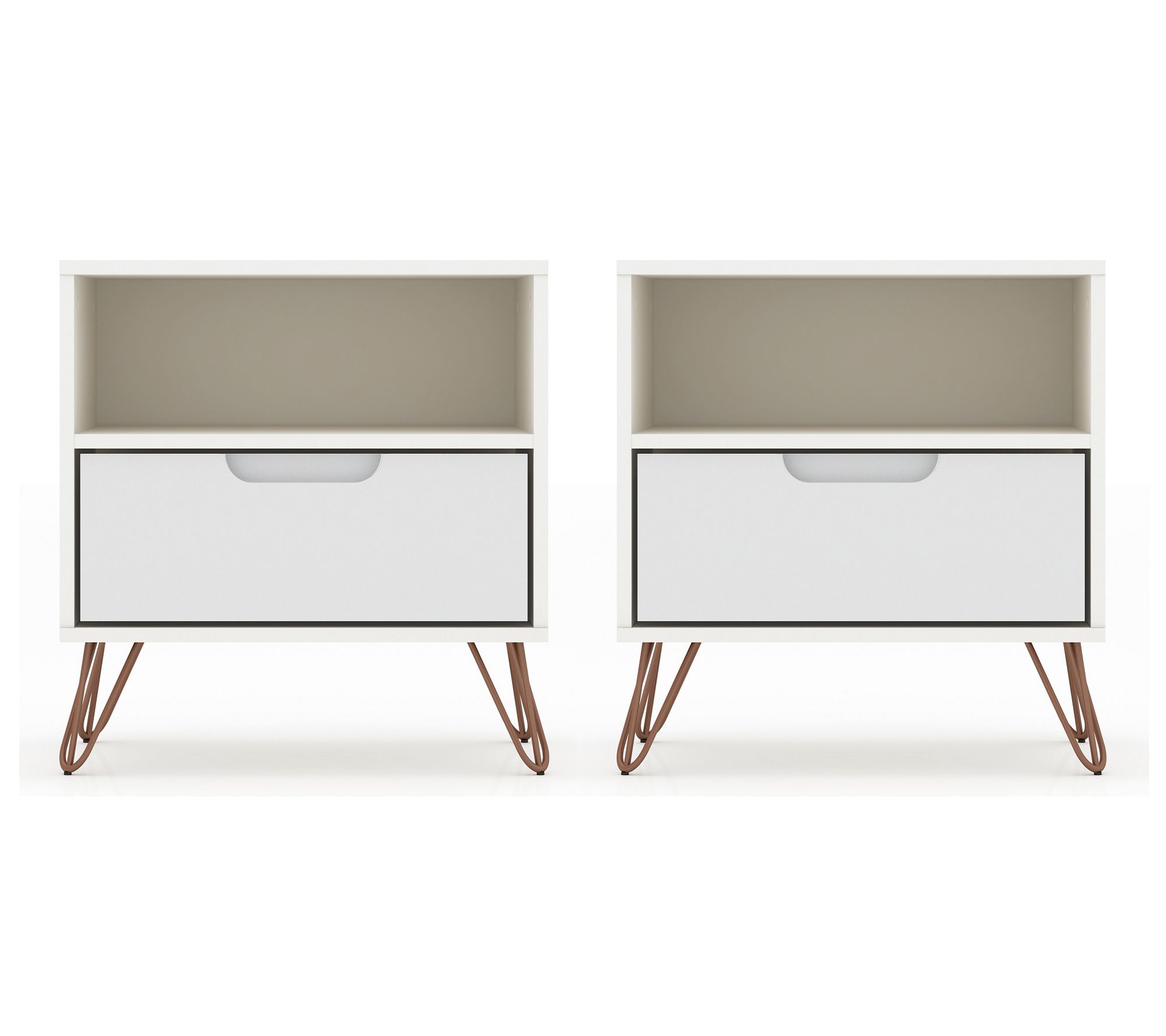 Manhattan Comfort Rockefeller 20" Nightstand -Set of 2