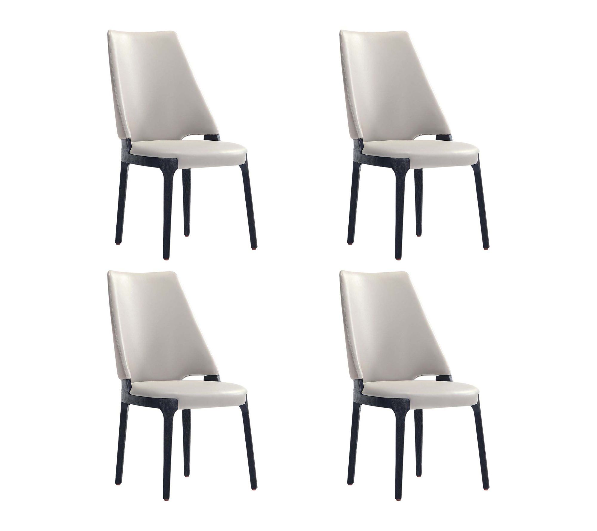 Manhattan Comfort Kara Wood Upholstered DiningChair- Set of 4