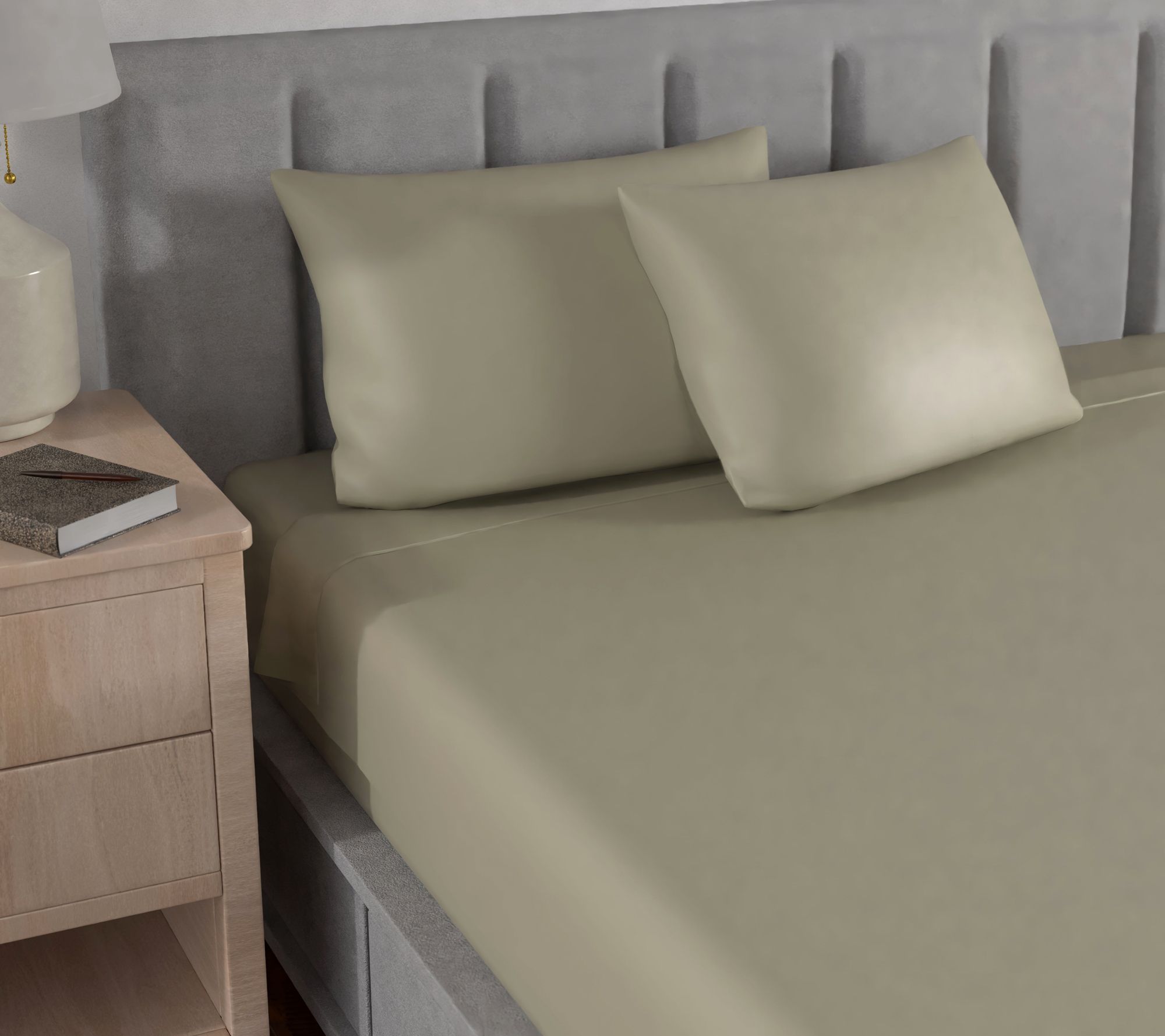 "As Is" Martha Stewart 300TC 100% Cotton Sateen Sheet Set - King