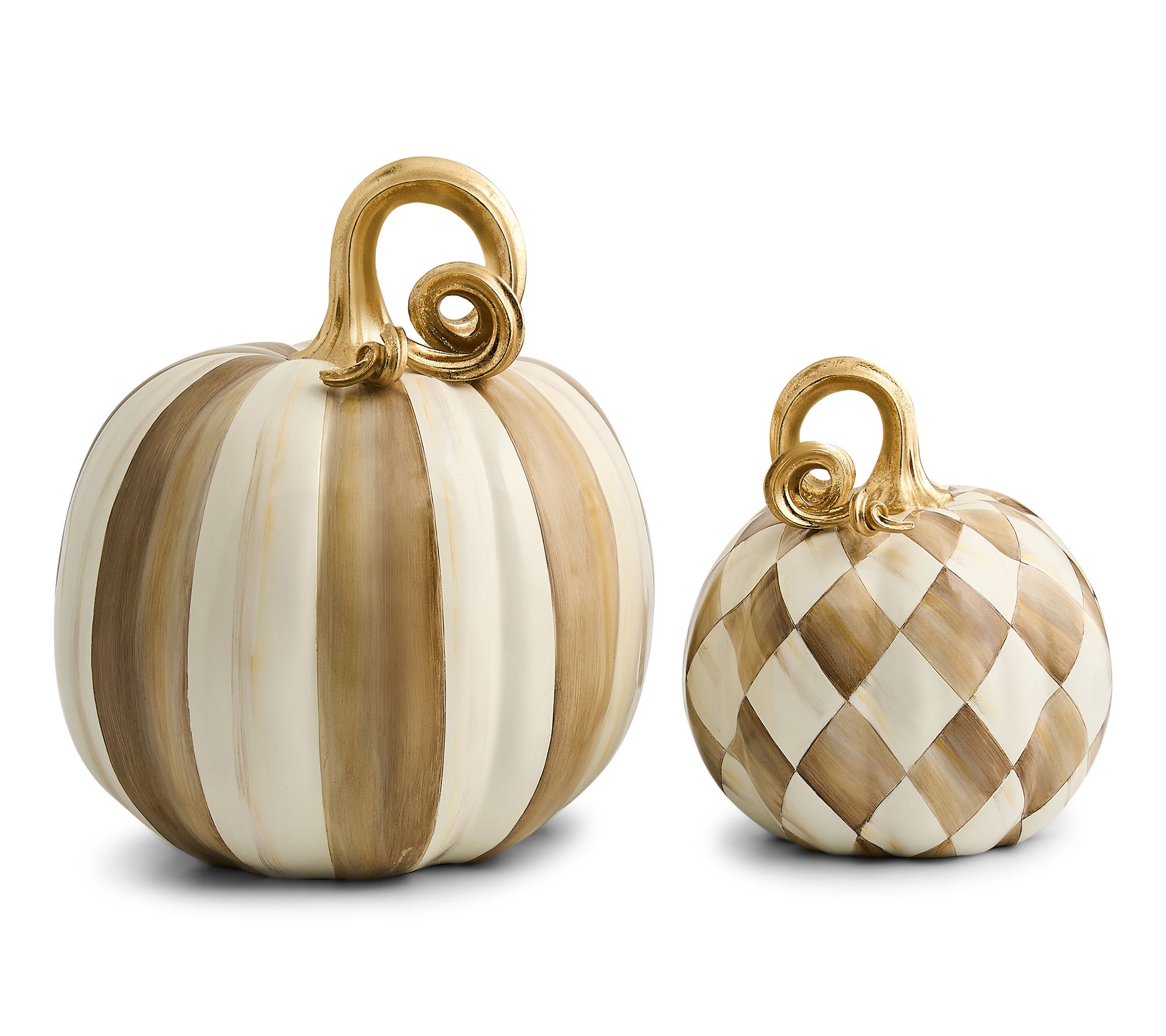 MacKenzie- Childs S/2 Small Harlequin Pumpkins