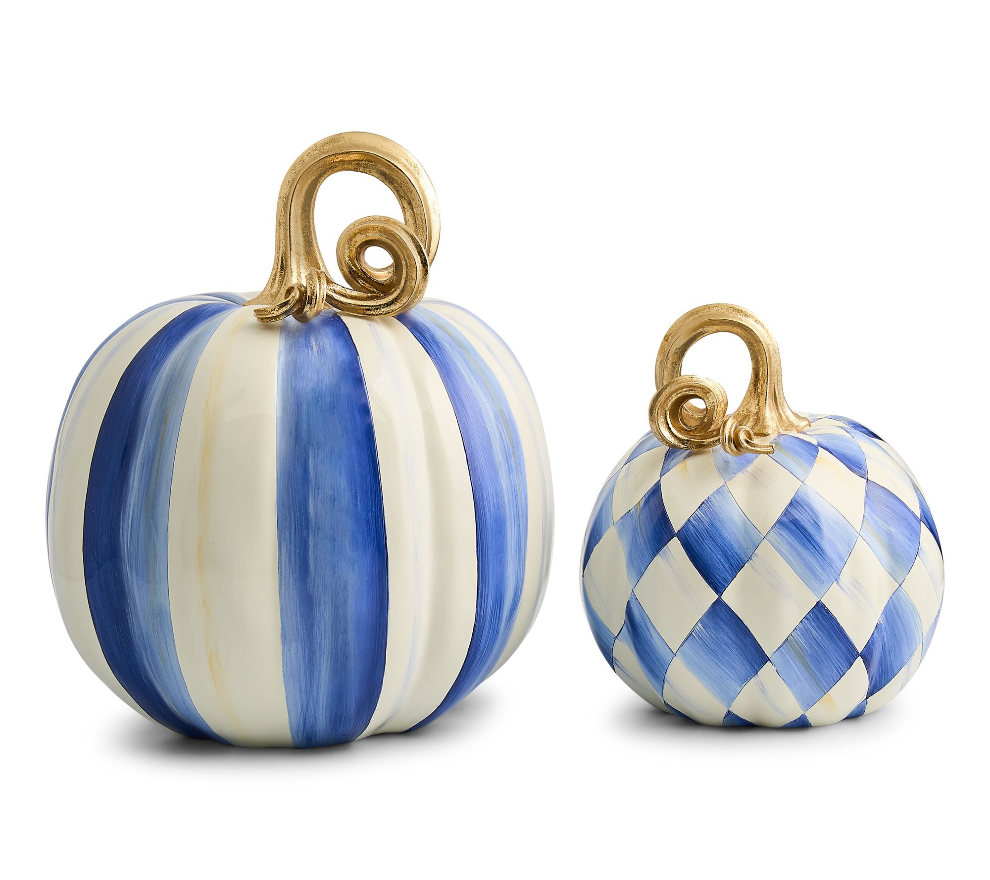 MacKenzie- Childs S/2 Small Harlequin Pumpkins