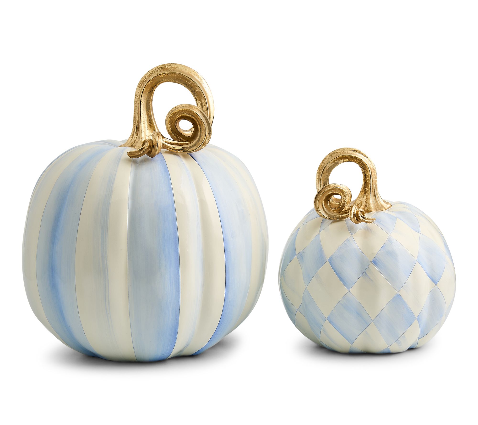 MacKenzie- Childs S/2 Small Harlequin Pumpkins