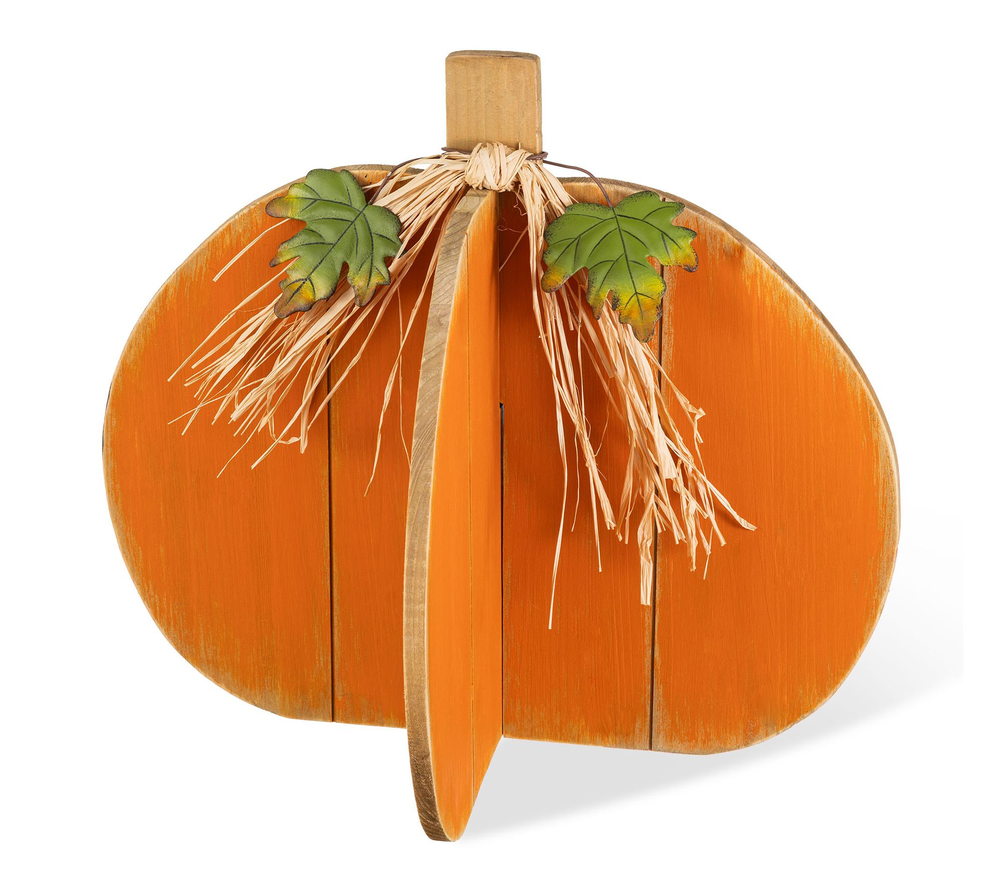 Glitzhome 18"L Fall Wood Interlocking Pumpkin Porch Decor