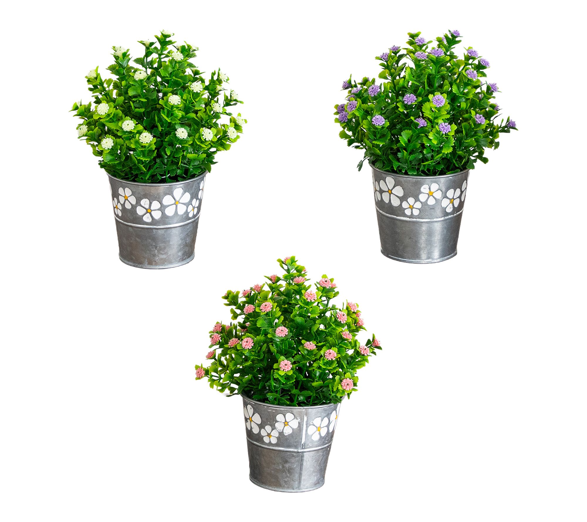 8-in Arrangement in Planter - Set of 3 by Nearly Natural