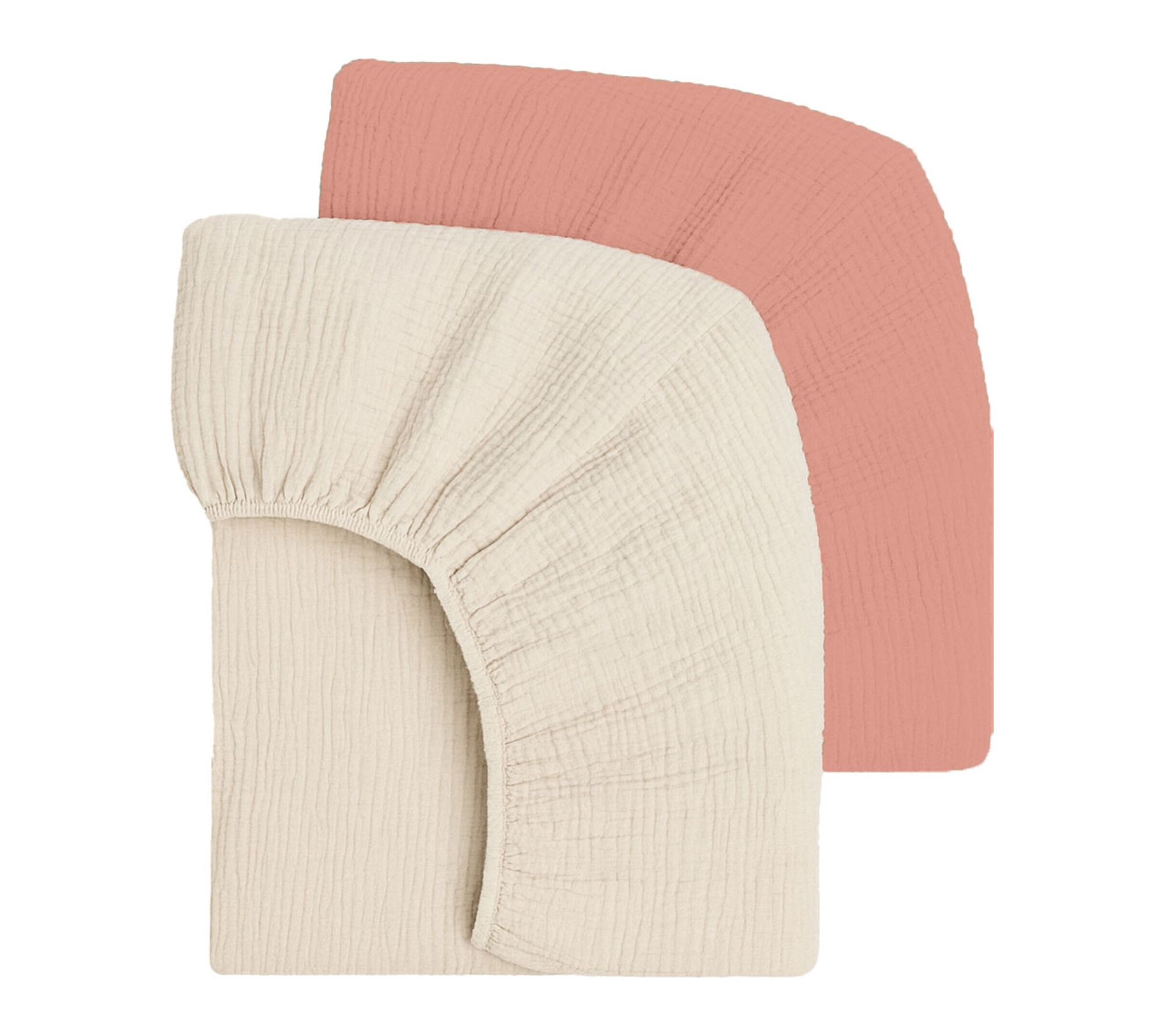 Mere & Moi 2 Pack Muslin Fitted Crib Sheets Mattress Bedding