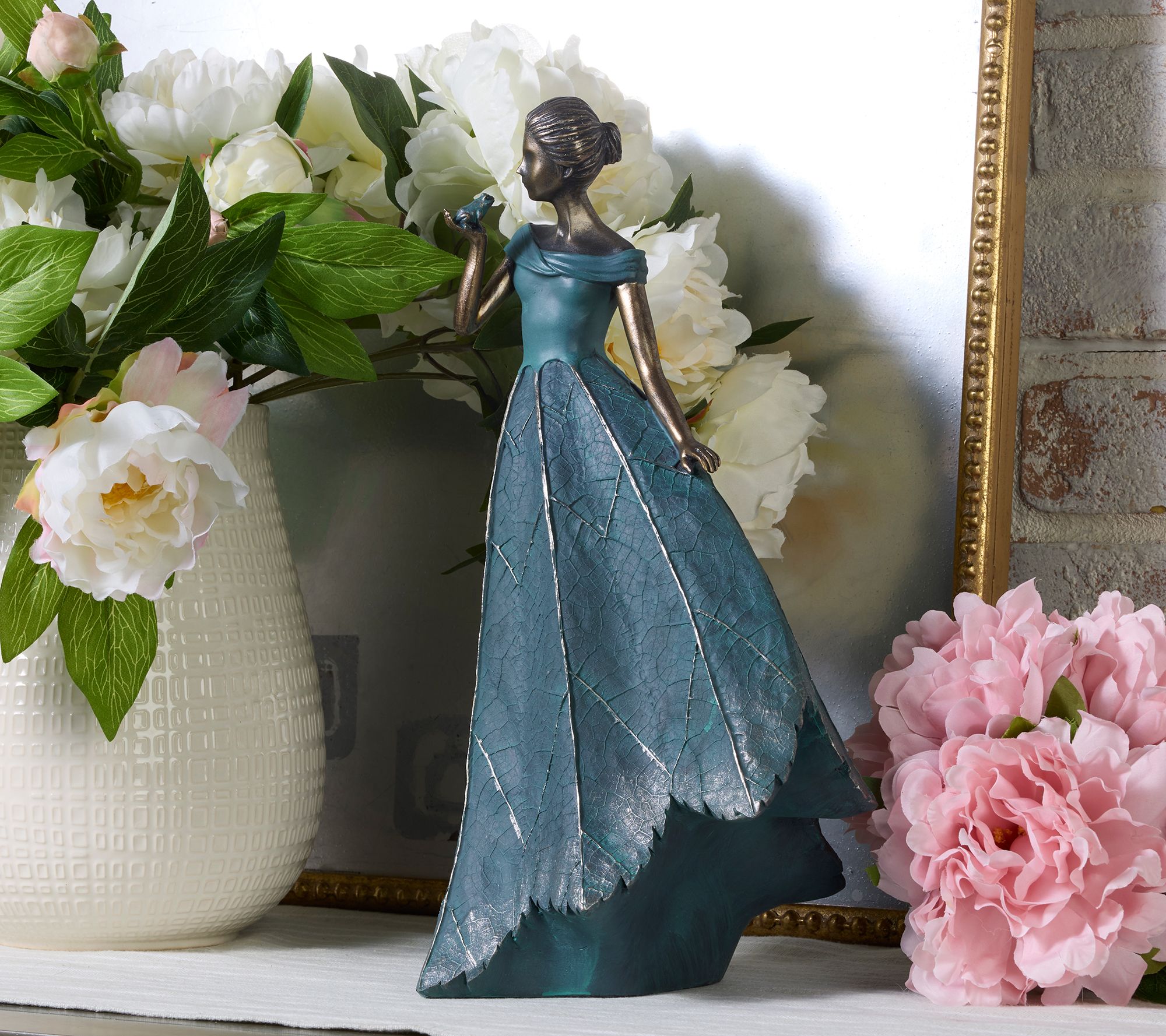 "As Is" 14" Indoor/Outdoor Garden Maiden with Frog by Valerie
