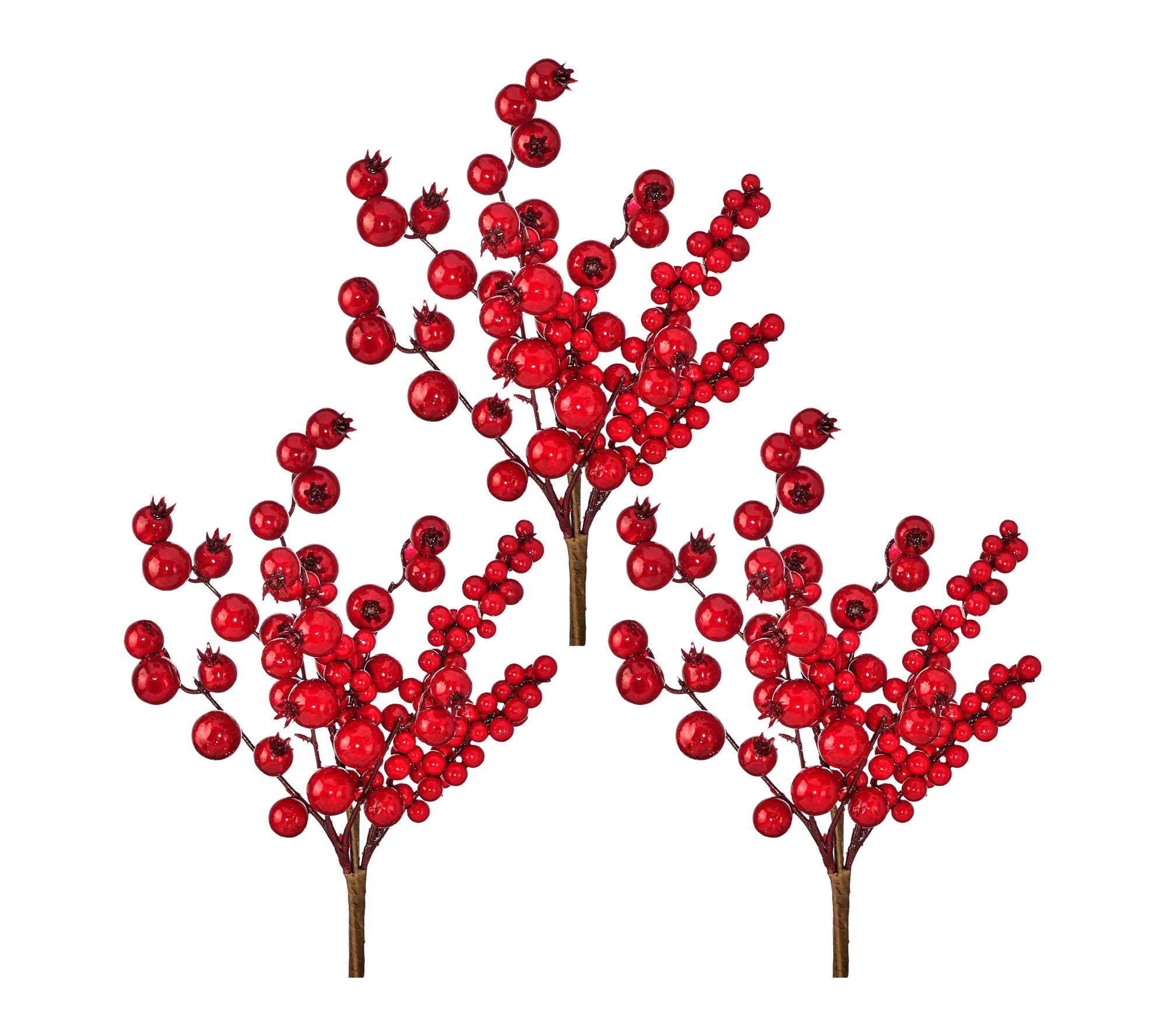 15" Waterproof Mixed Berry Crabapple Pick Set of 3 by Valerie