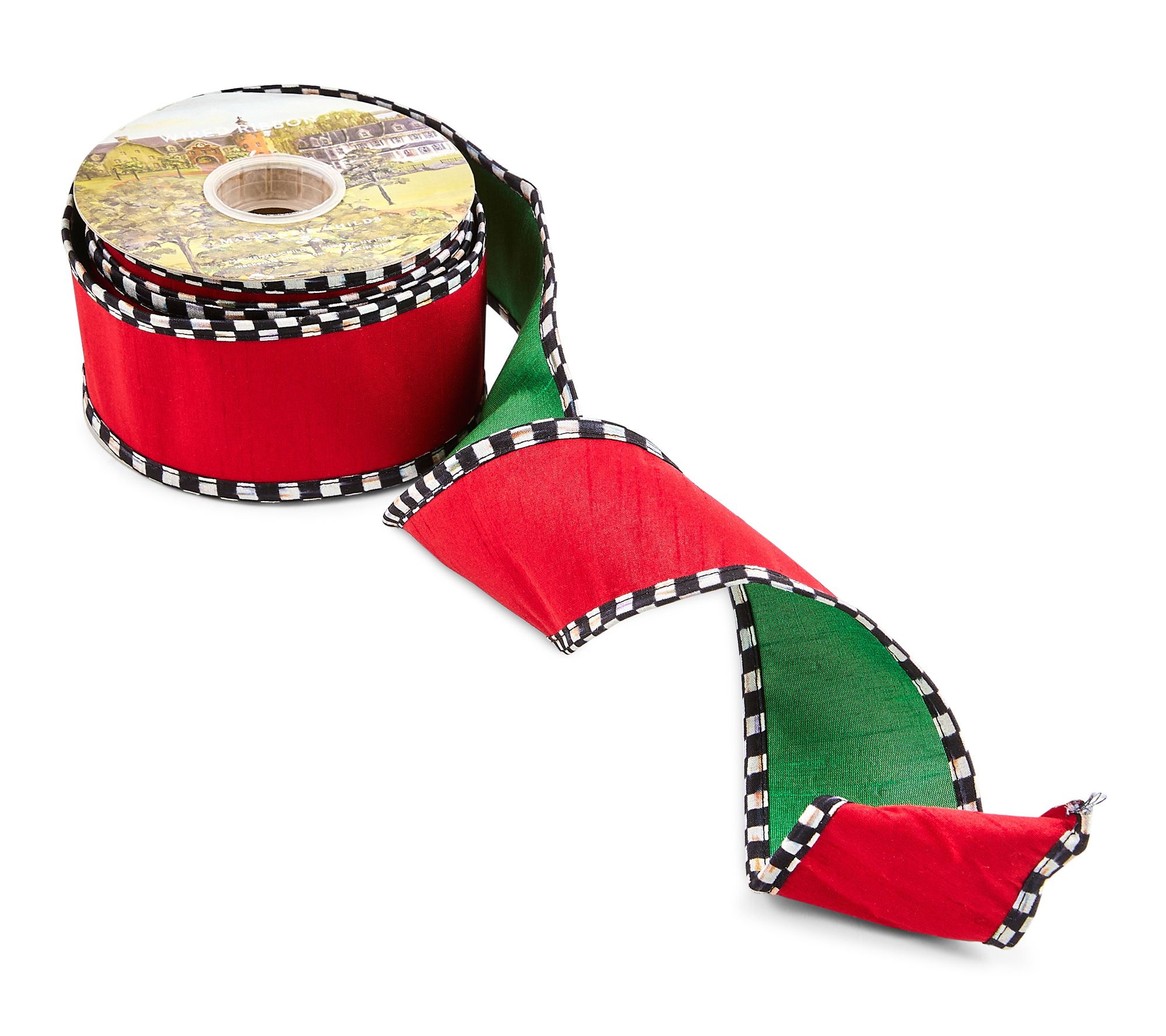  MacKenzie -Childs Confetti Red and Green 2.5" Ribbon