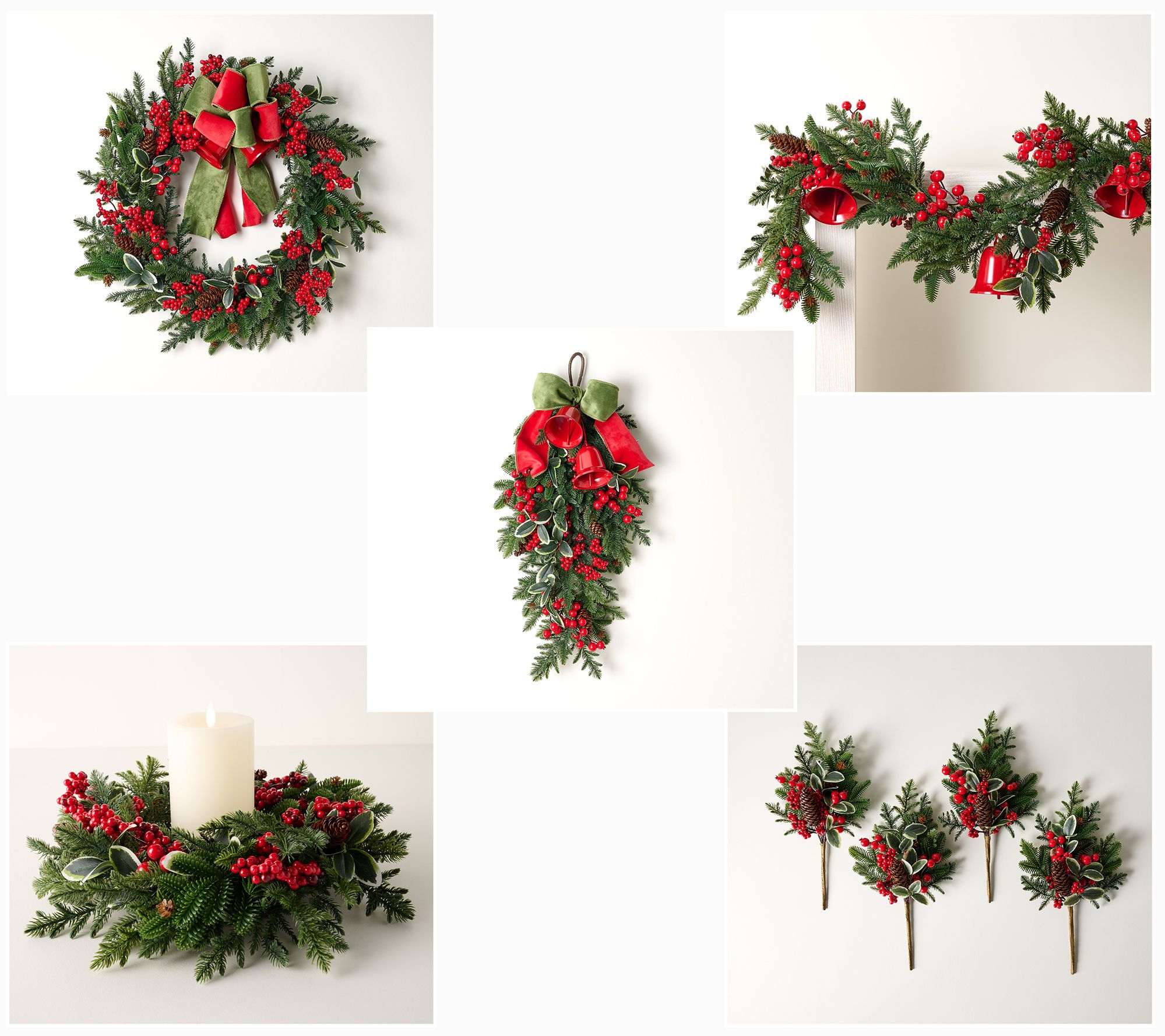 Velvet Bow and Bells Greenery Collection by Valerie