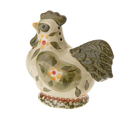 Temp-tations Old World Blue Chicken Rooster Measuring Spoon Holder
