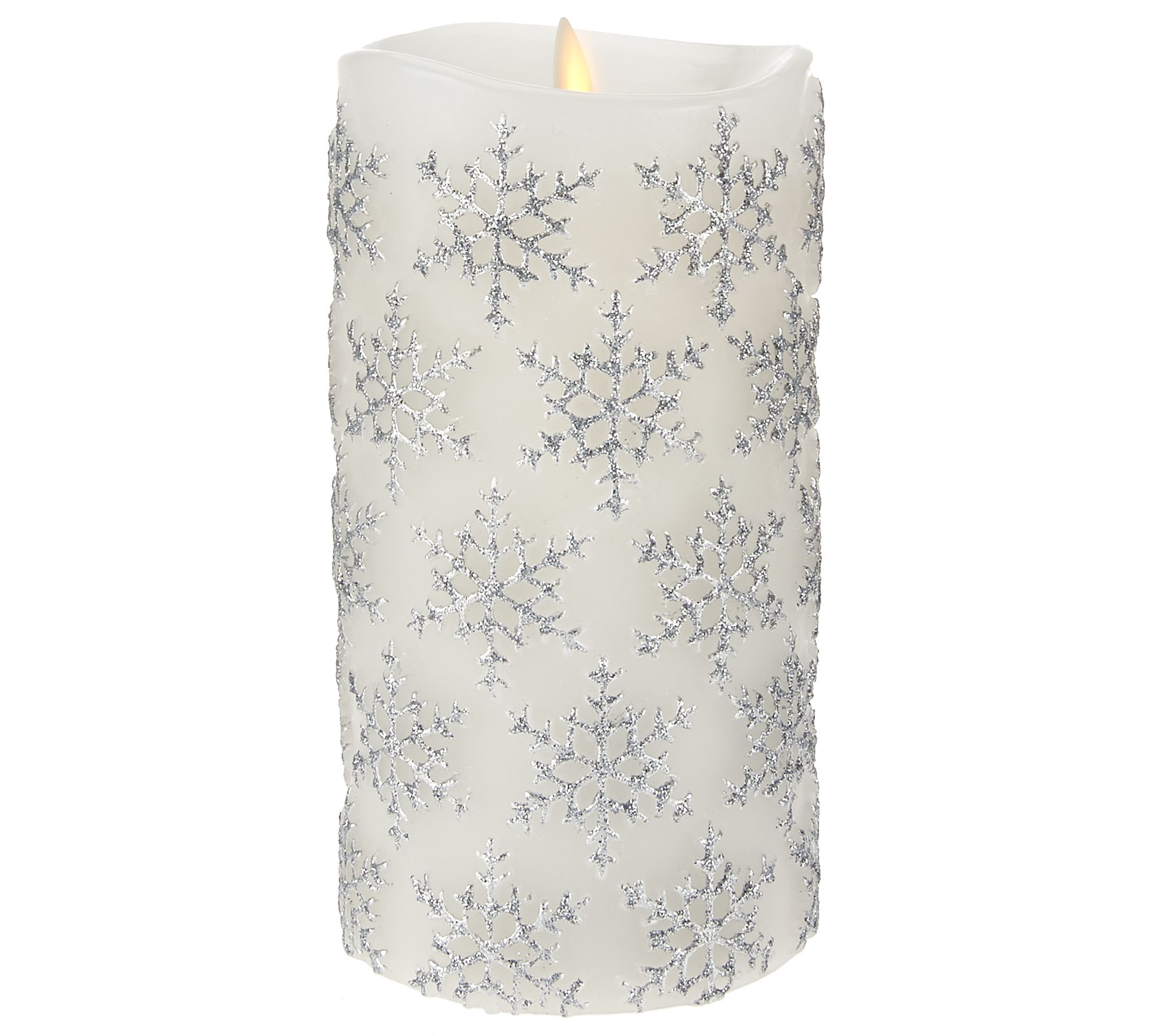 Luminara 5" and 7" Snowflake Embossed Flameless Candles