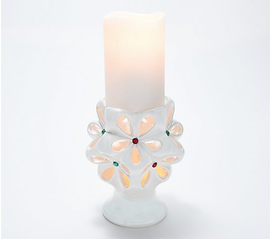 Lightscapes Snowflower Pedestal with LS Flameless Candle