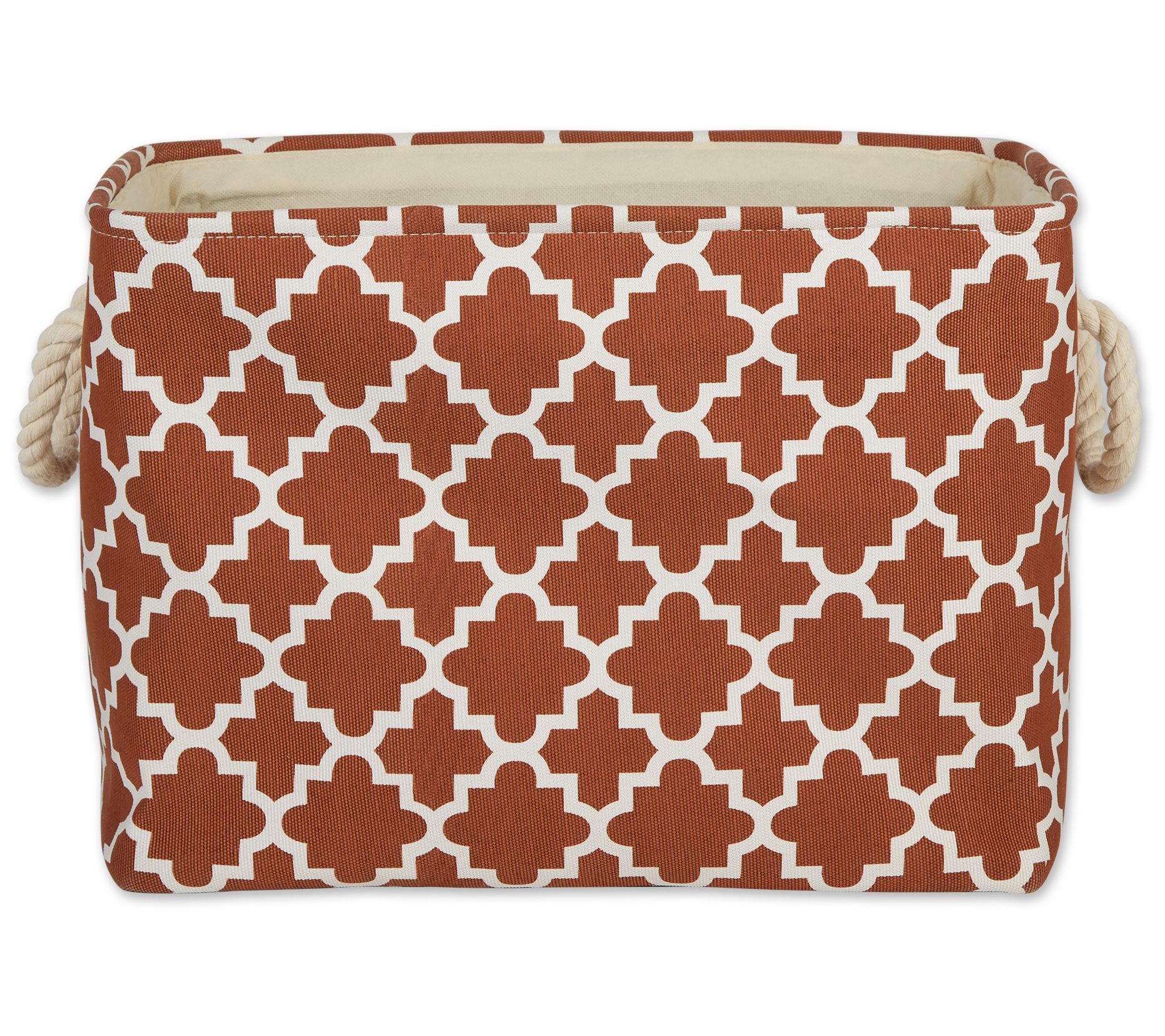 Design Imports Polyester Bin Lattice RectangleLarge