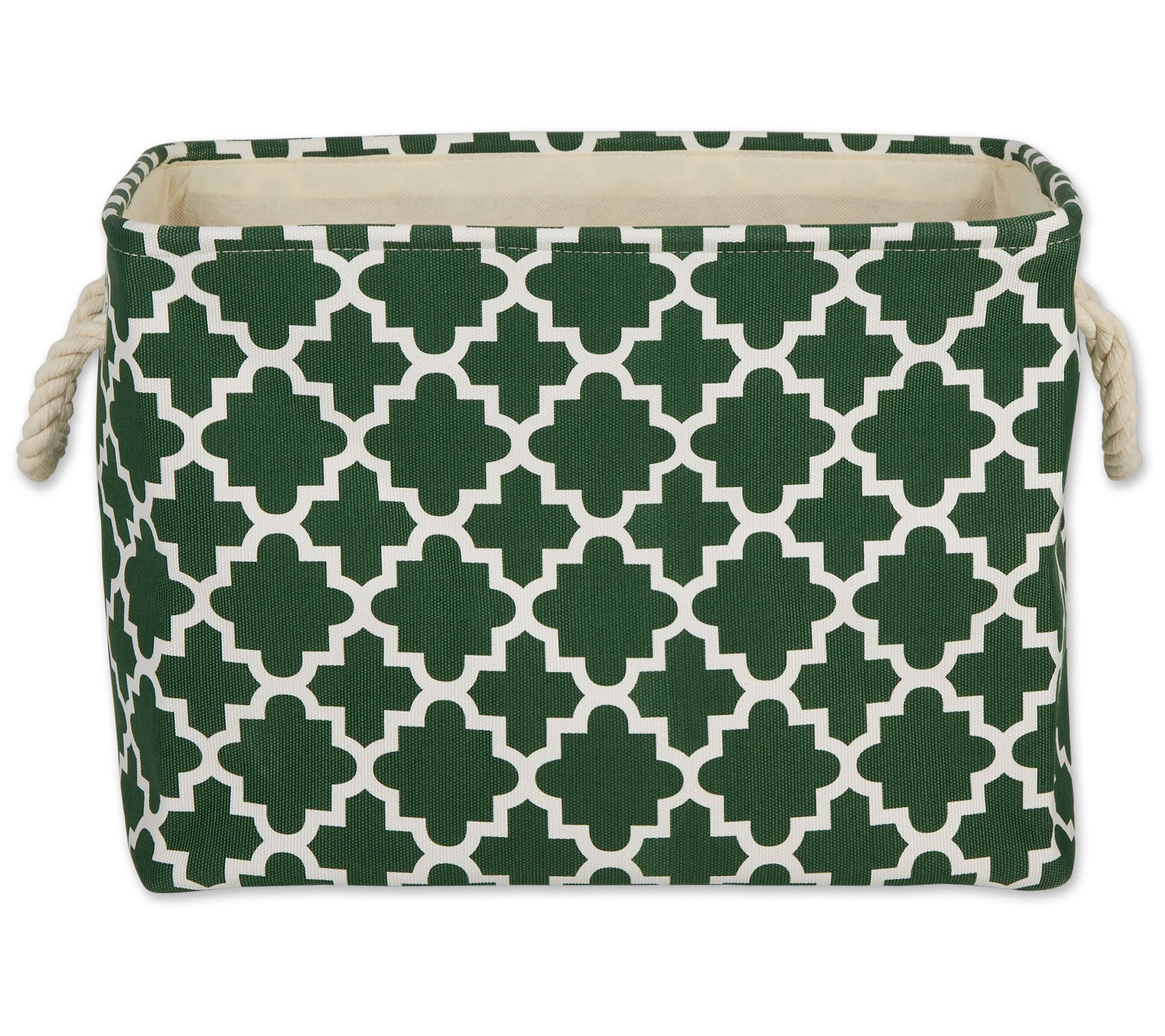 Design Imports Polyester Bin Lattice RectangleLarge