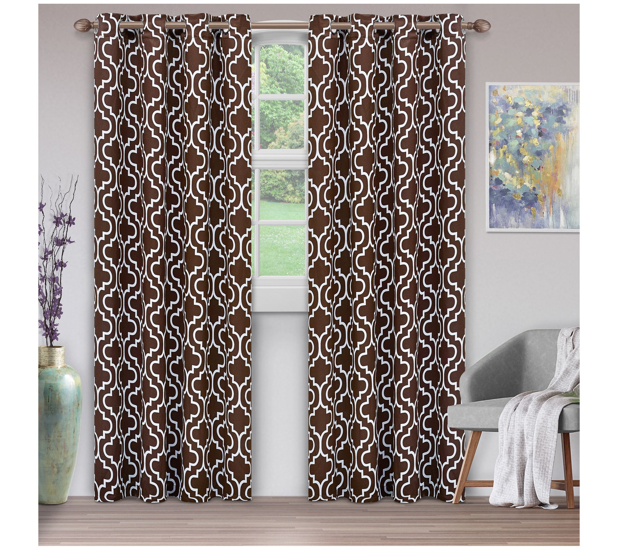 Superior Trellis Blackout Grommet Curtain Panel s, 52" x 84" - QVC.com