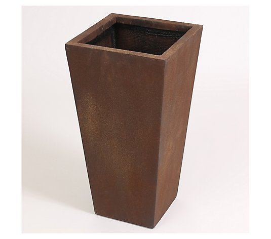Luxen Home Rustic Brown 18.3" Tall Angled Planter