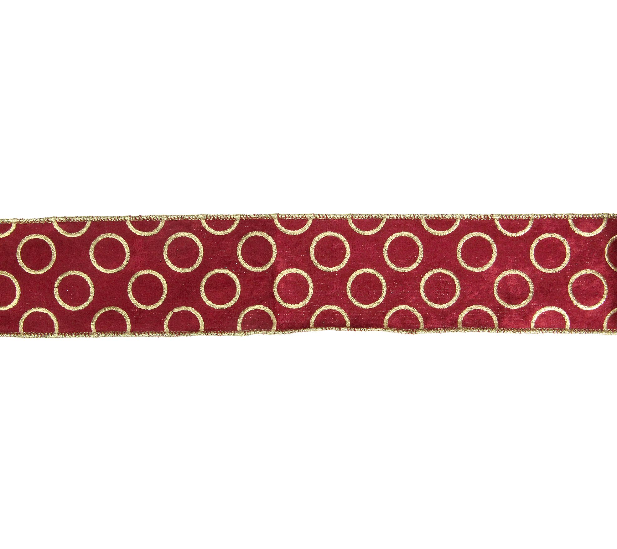 Northlight Circle Wired Craft Ribbon 2.5" x 16ards