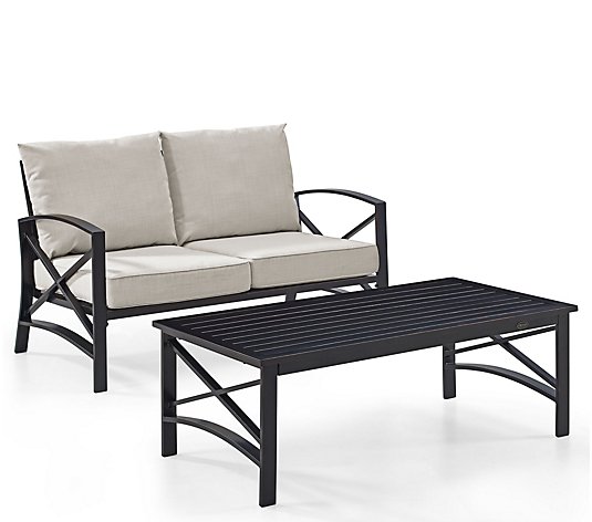 Kaplan Love Seat and Coffee Table with Cushions