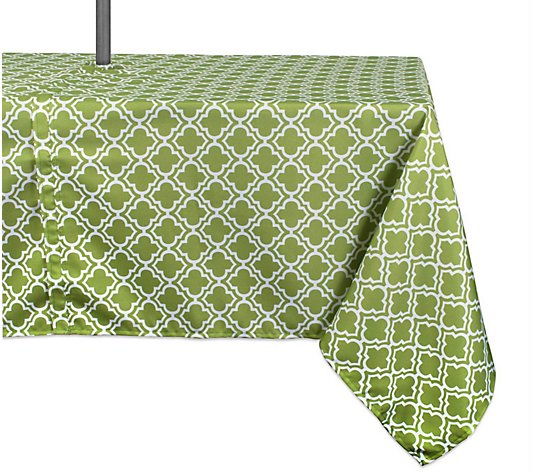 Design Imports Lattice Outdoor Tablecloth w/ Zipper 60" x 84"