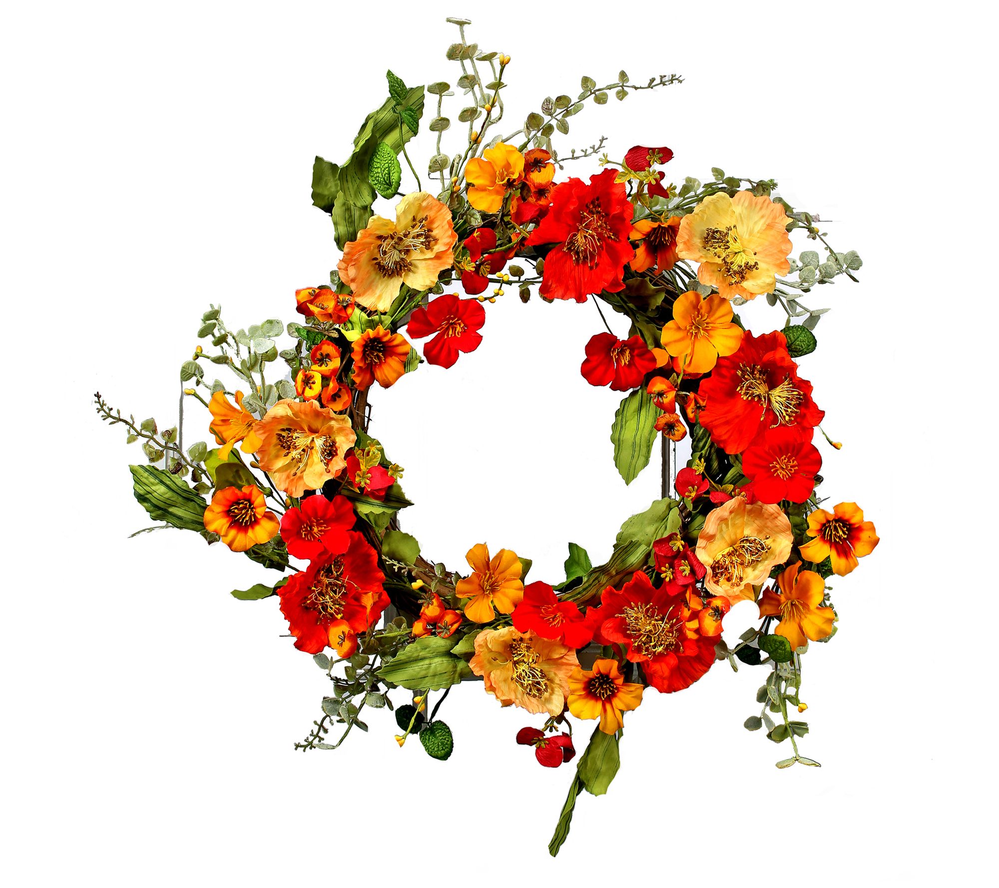 Mixed Poppy Wreath by Valerie