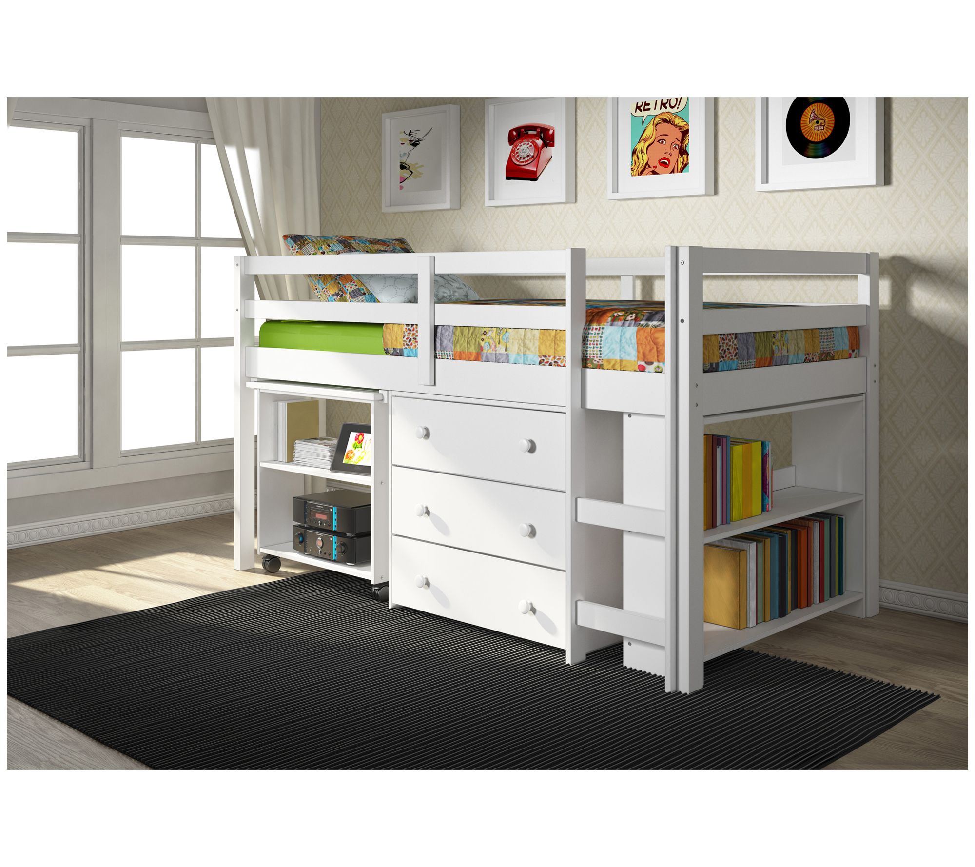 Twin Low Loft Modular Bed Set