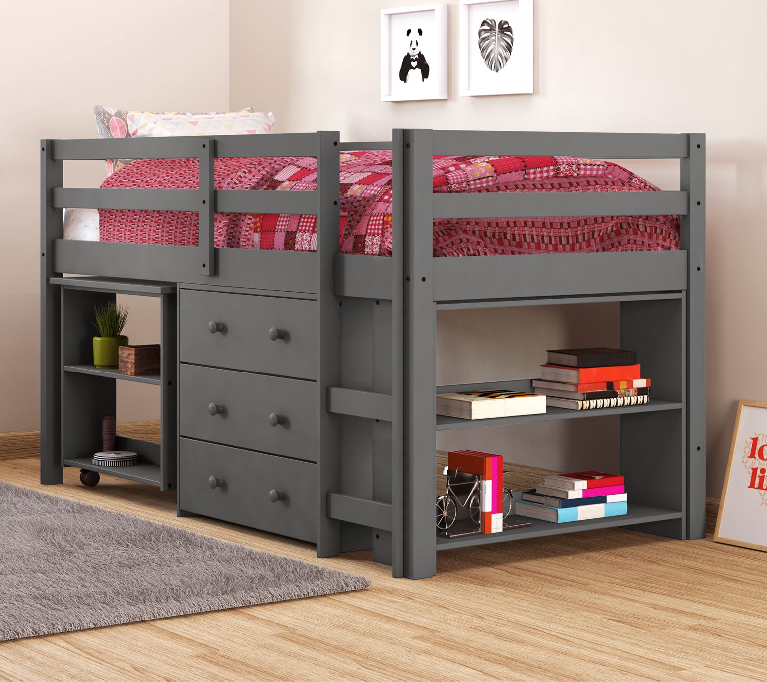 Twin Low Loft Modular Bed Set