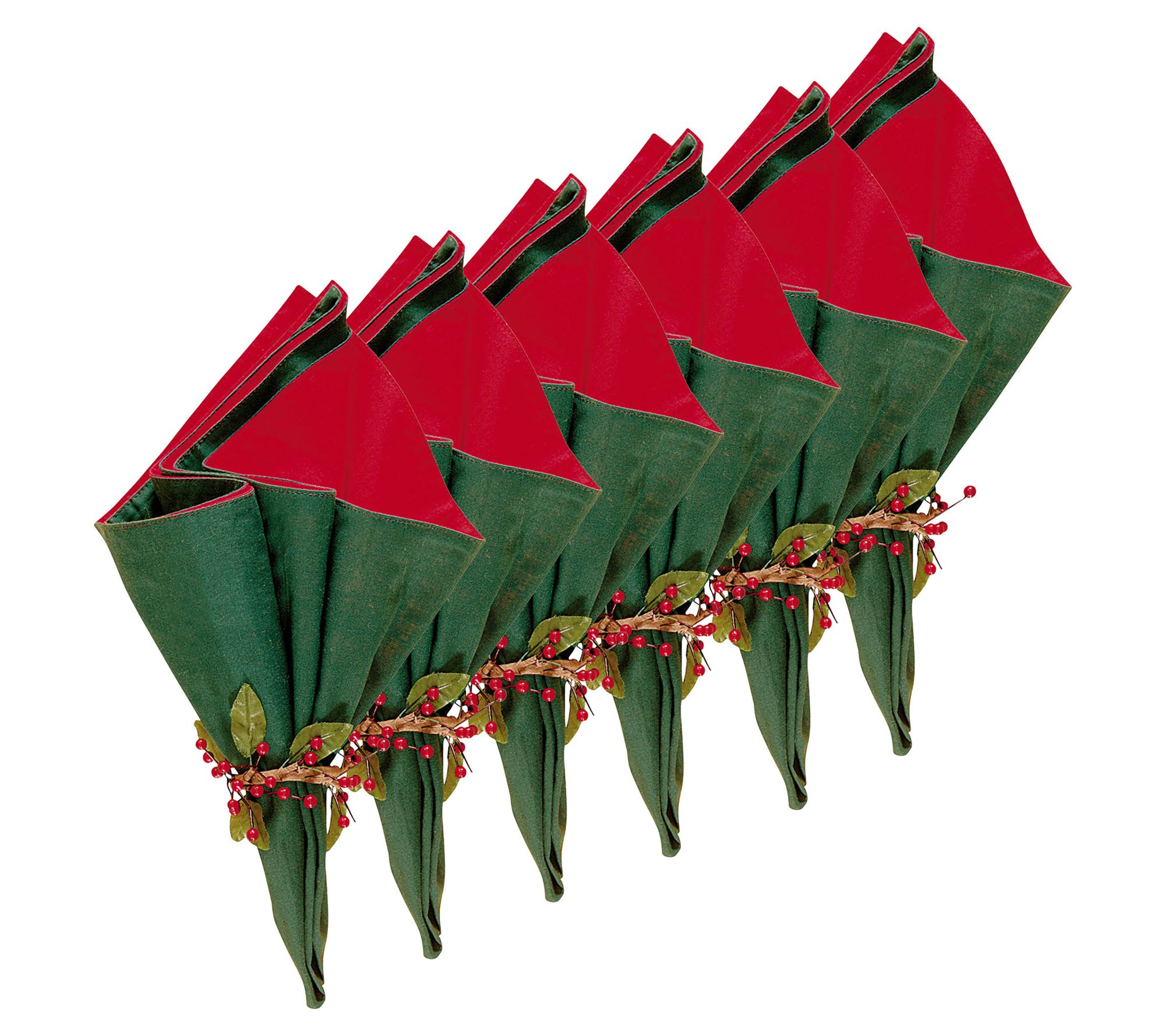 C&F Home Red & Green Reversible Napkin Set of 6