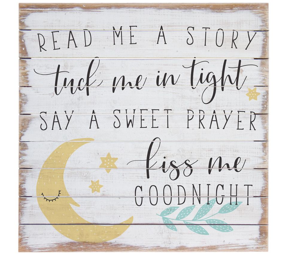 Kiss Me Goodnight Kids Wall Art Qvc Com