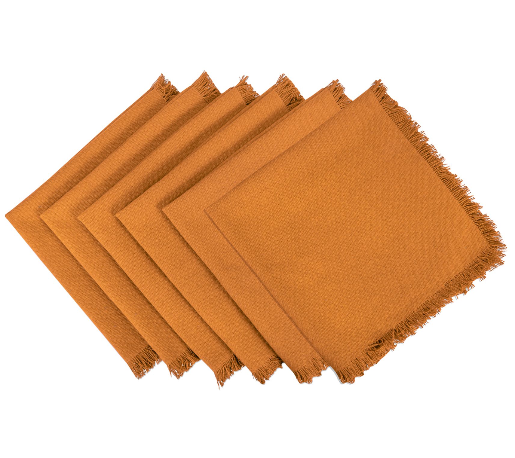 Design Imports Set of 6 Solid Fringed Napkins