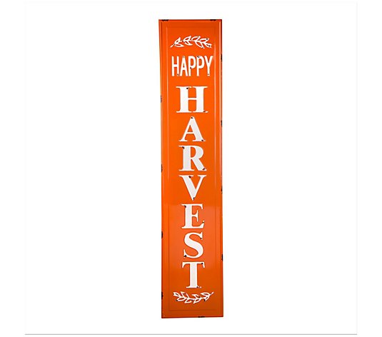 Glitzhome Enameled Metal Fall Harvest Outdoor Porch Hang Sign