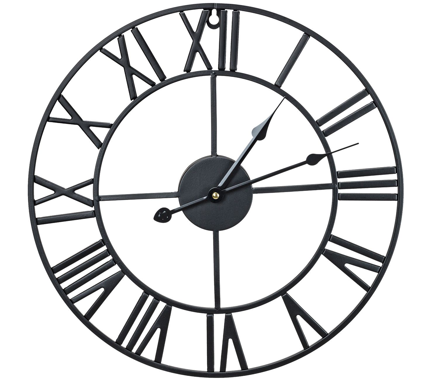 Sorbus Metal Wall Clock - Black (23.62" Diam)