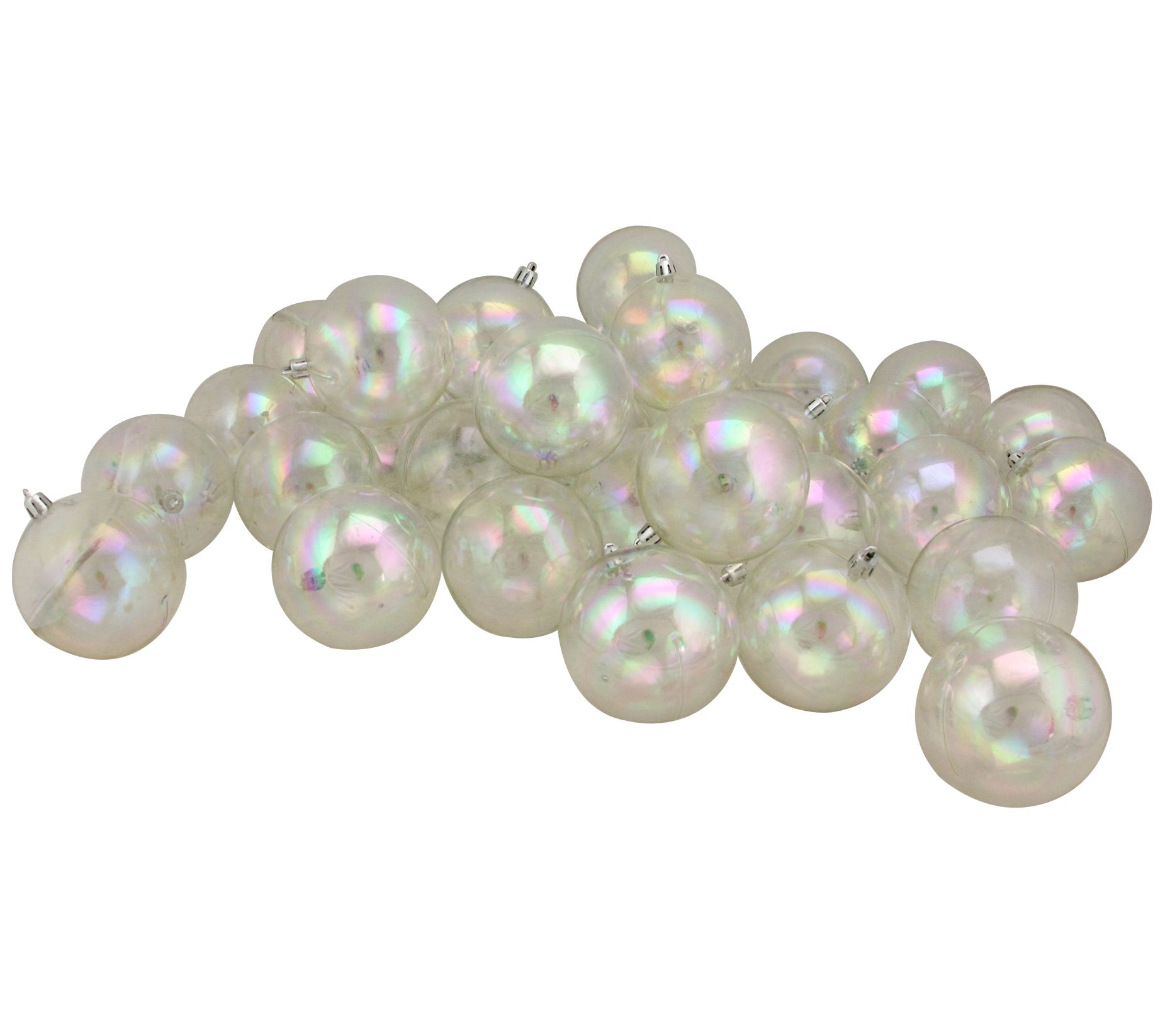 Northlight 32ct Iridescent Shatterproof Shiny Ornaments 3.25"