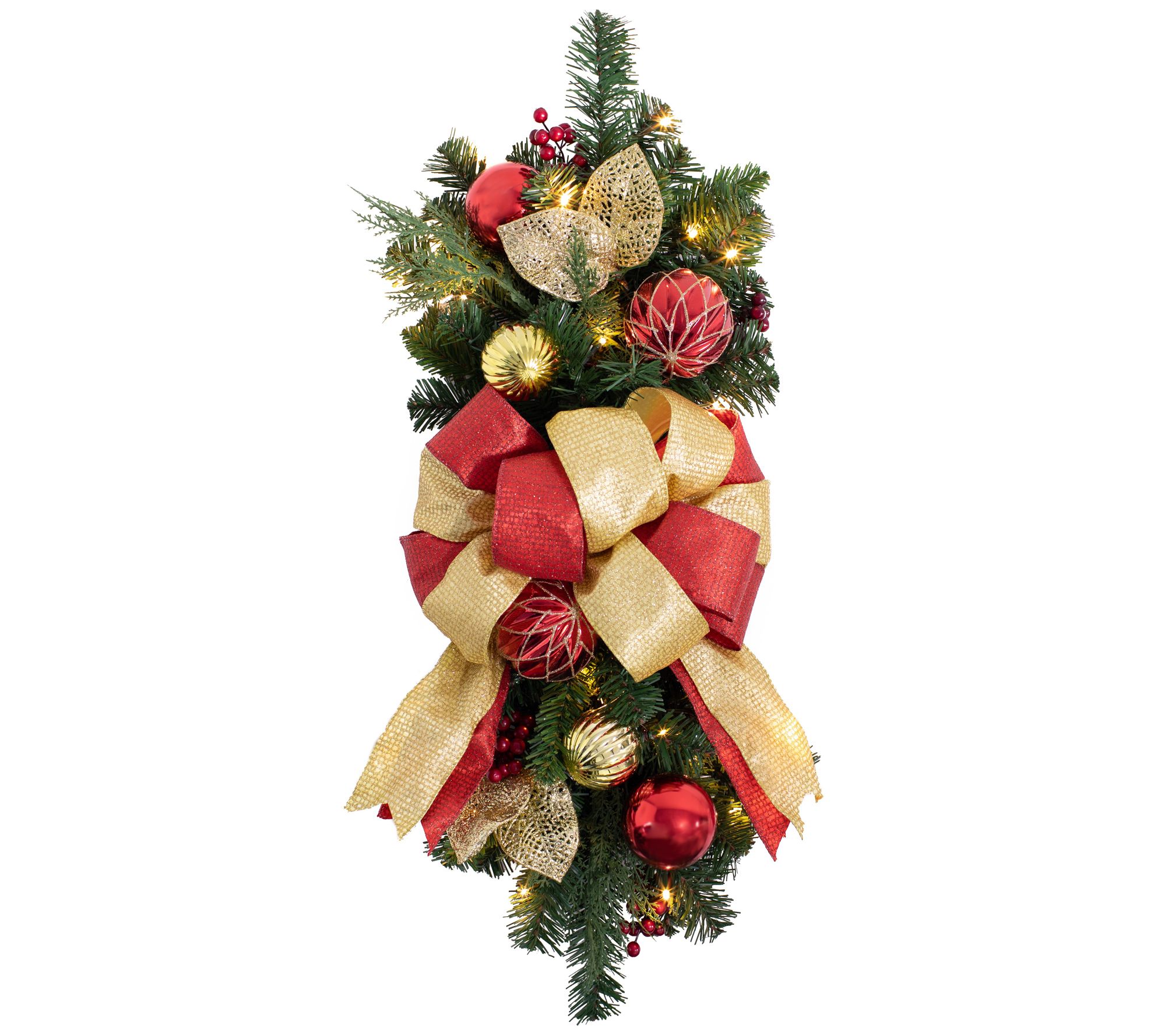 Haute Decor Mad ison 26" Pre- Lit Staircase Swag