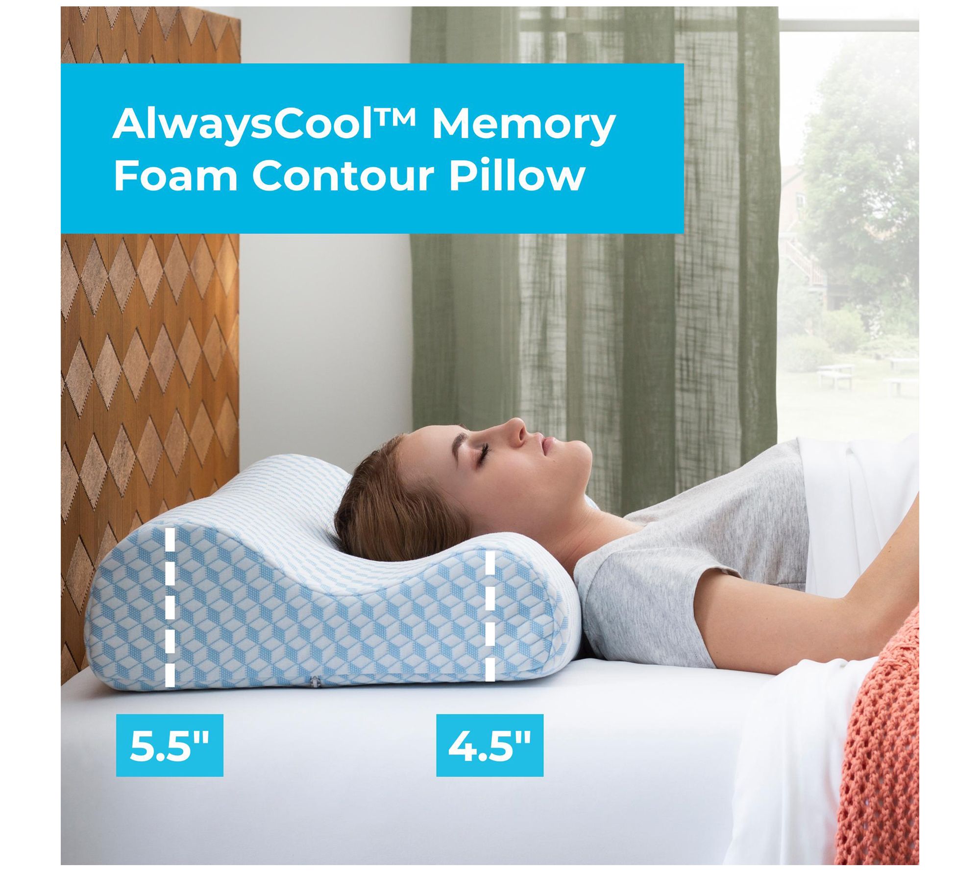 Linenspa Essentials AlwaysCool Memory Foam Contour 29" Pillow