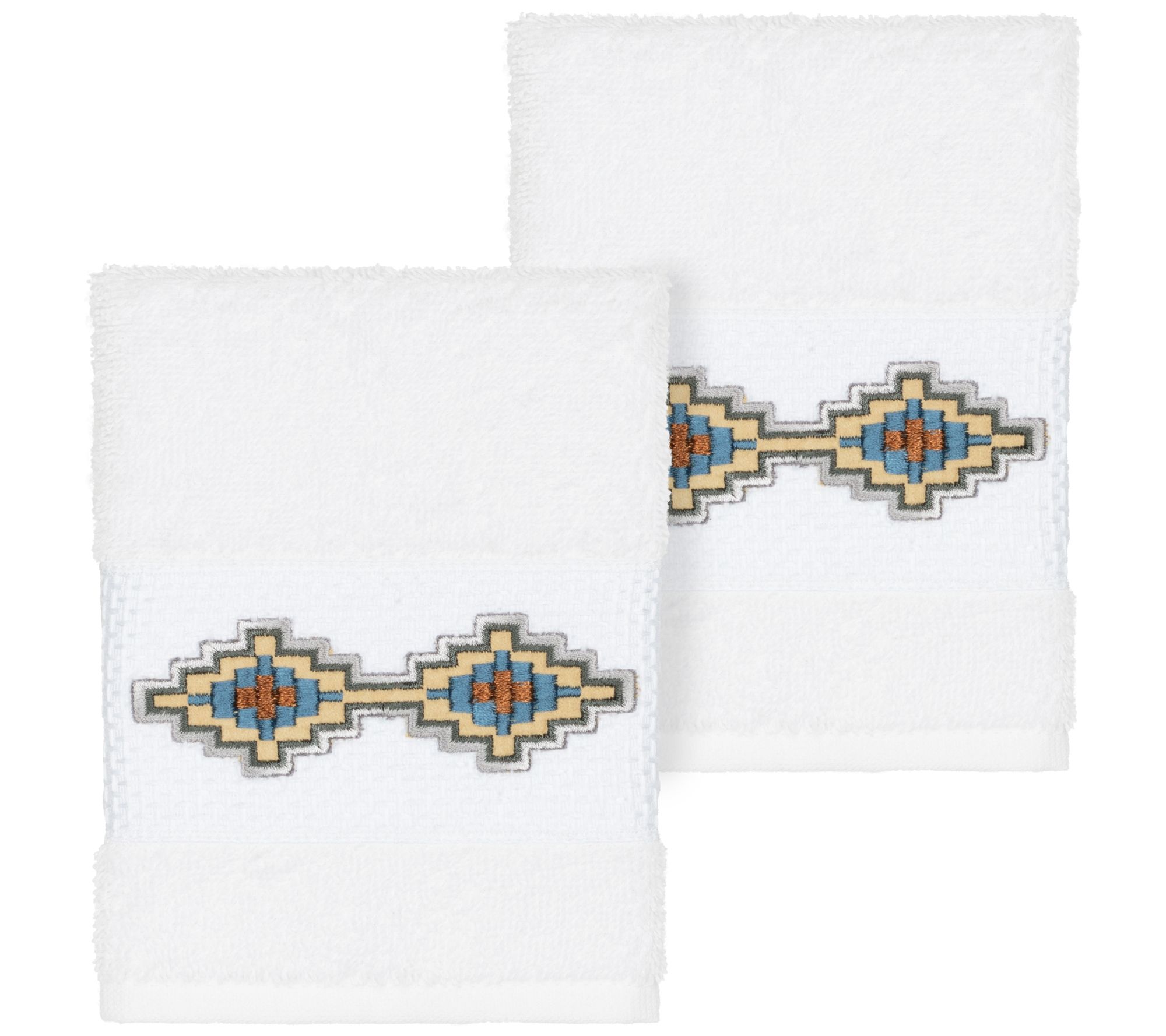 Linum Home Textiles Gianna 2PC Embellished Washcloth Set