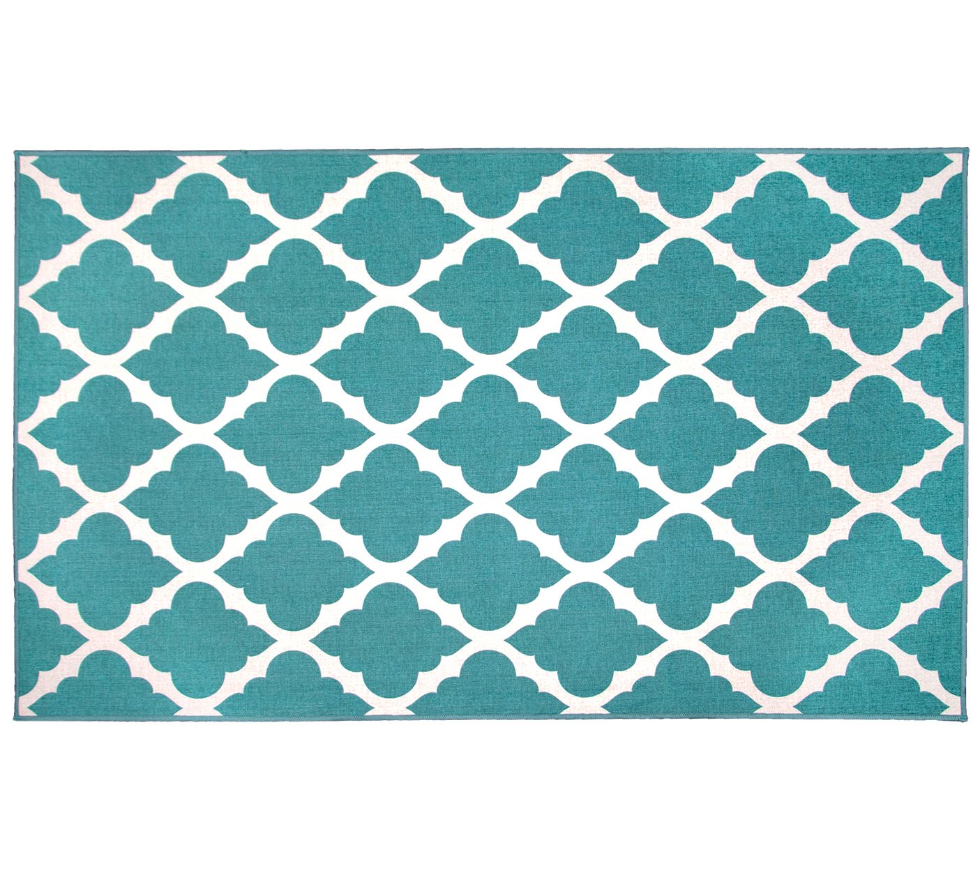 My Magic Carpet Washable Accent Rug Moroccan Trellis Teal 3X5