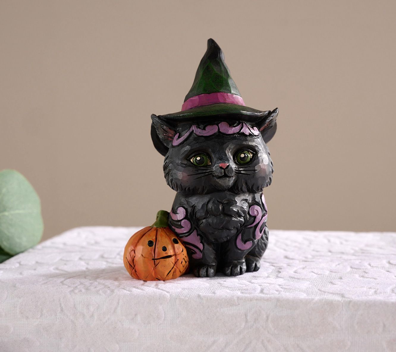 Black Denim Jacket Pumpkin Trick Treat Coat Halloween Witch 